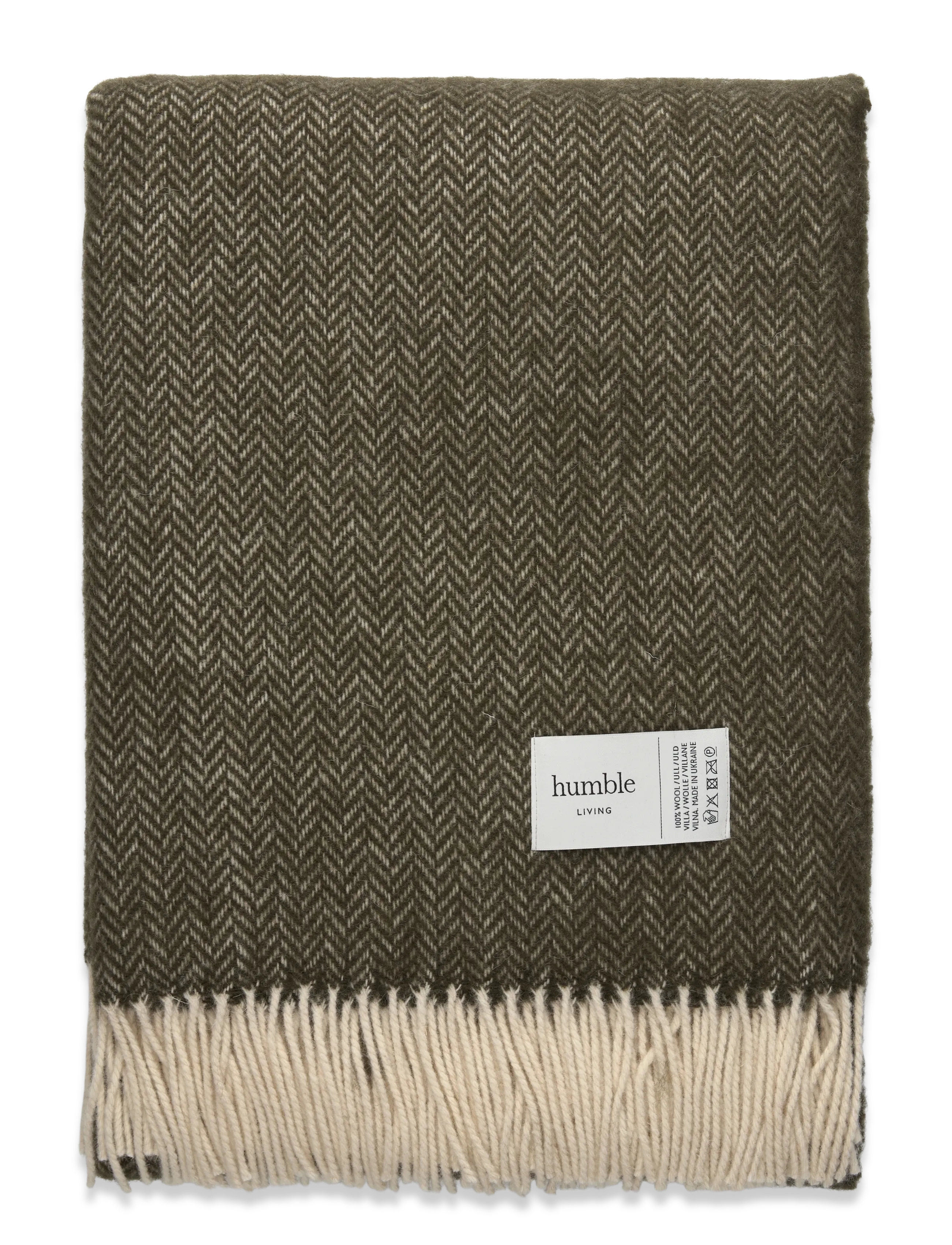 humble LIVING Wool blanket HUMBLE LIVING - Filtar & Plädar - DEEP LINCHEN GREEN / khaki/green