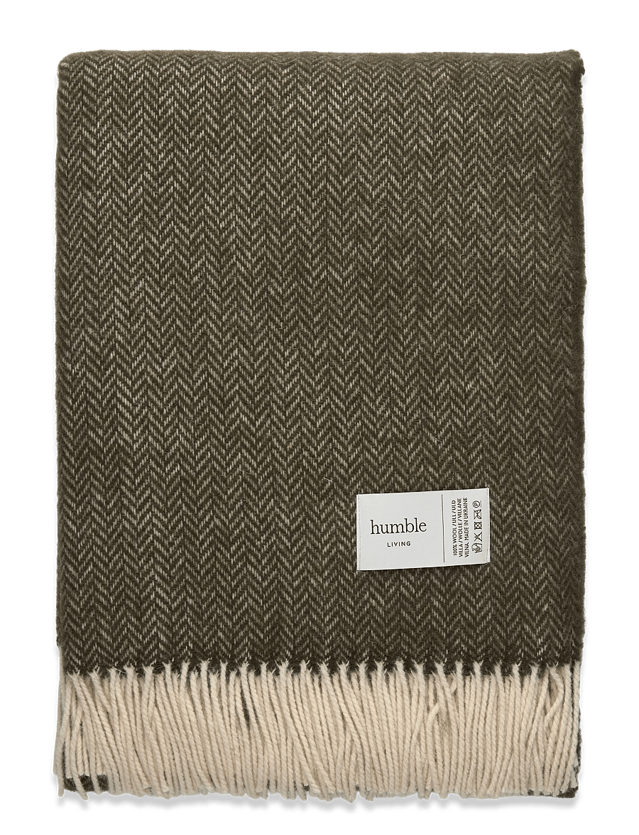 humble LIVING - Wool blanket HUMBLE LIVING - decken - deep linchen green - 0