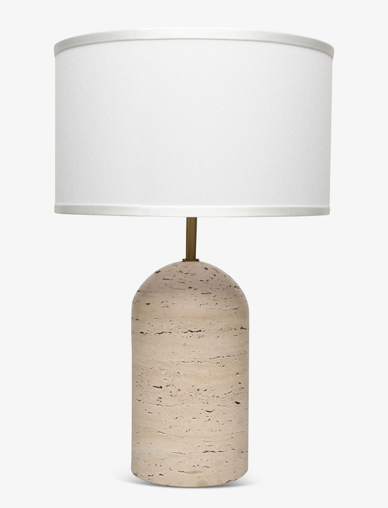 humble LIVING - Flair Travertine Table Lamp - bureau- en tafellampen - beige/white - 0
