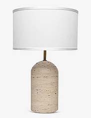 humble LIVING - Flair Travertine Table Lamp - schreibtisch- & tischlampen - beige/white - 0