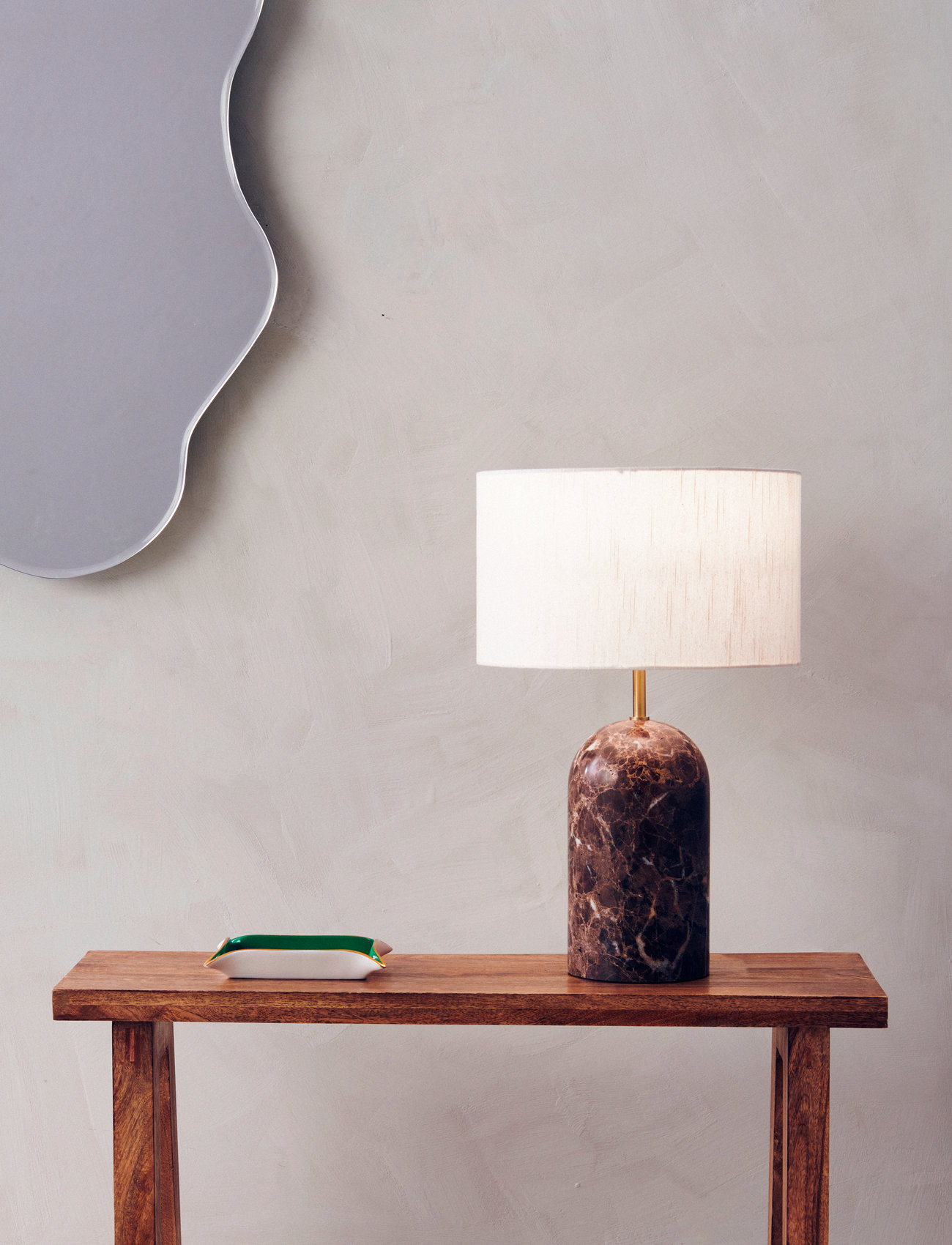 humble LIVING - Flair Marble Table Lamp - bordslampor - brown/natural - 1