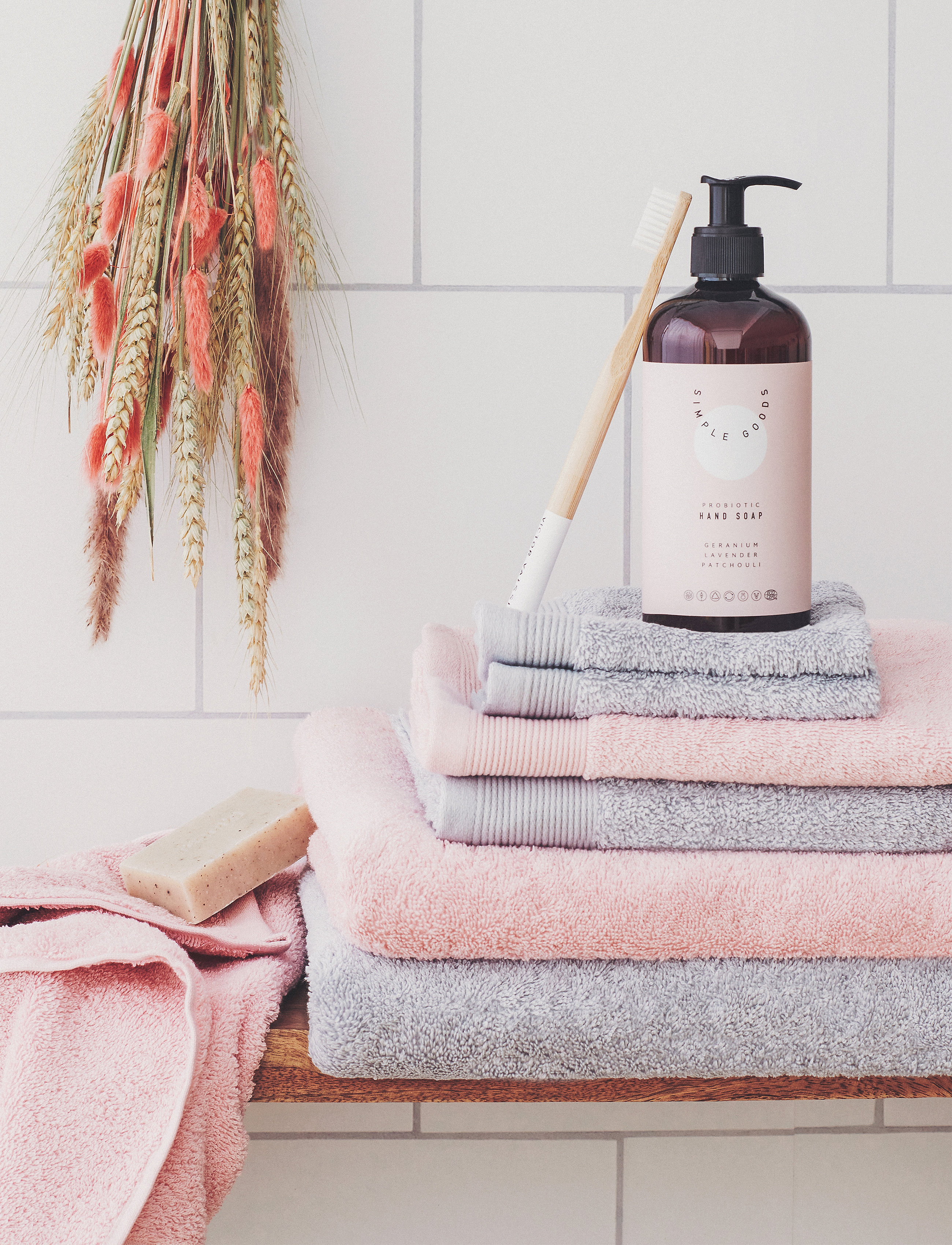 humble LIVING Towel, 50X100 cm, Bathroom Textiles, Rosa - Towels, Homeware