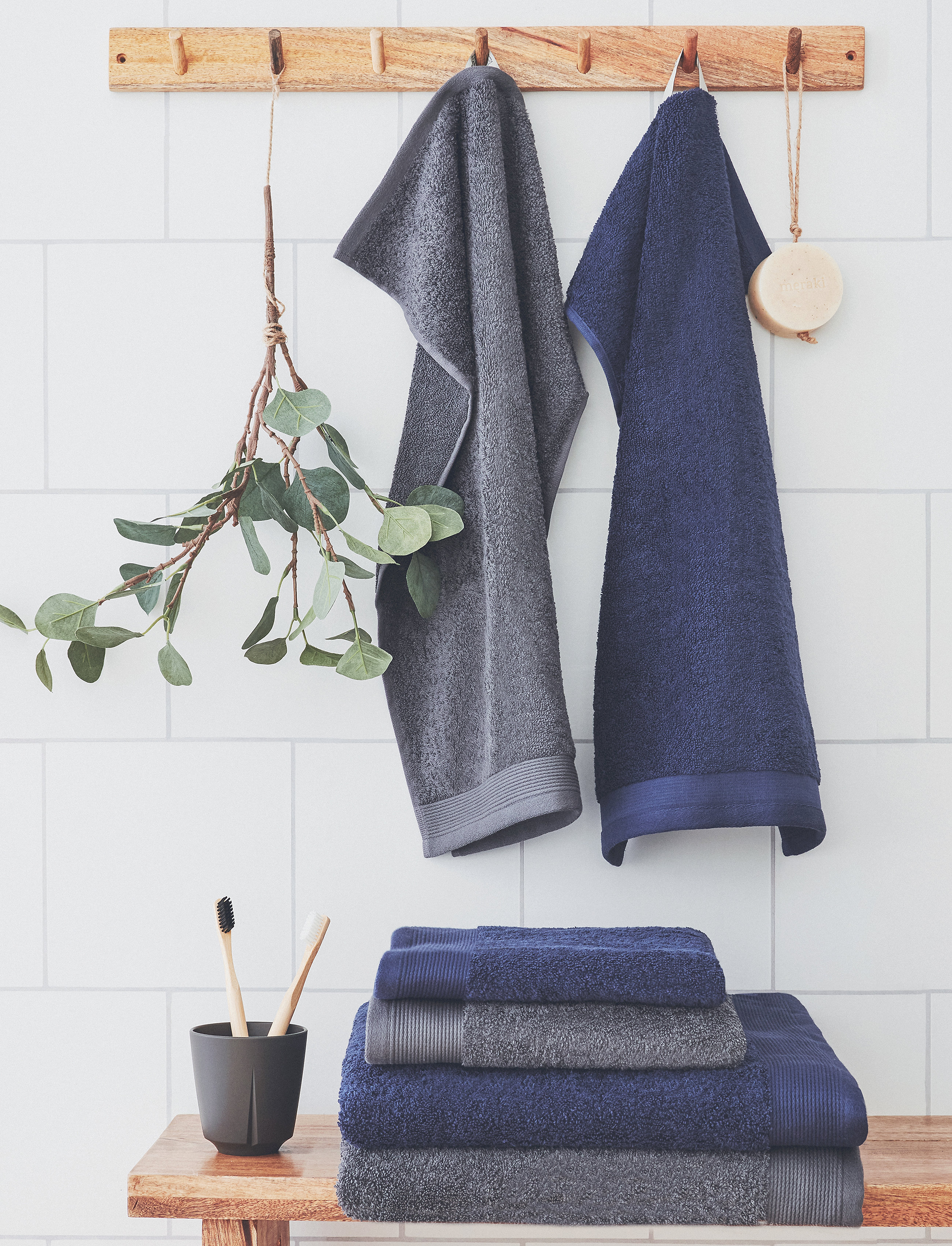 humble LIVING Towel, 50X100 cm, Bathroom Textiles, Blau - Towels, Homeware