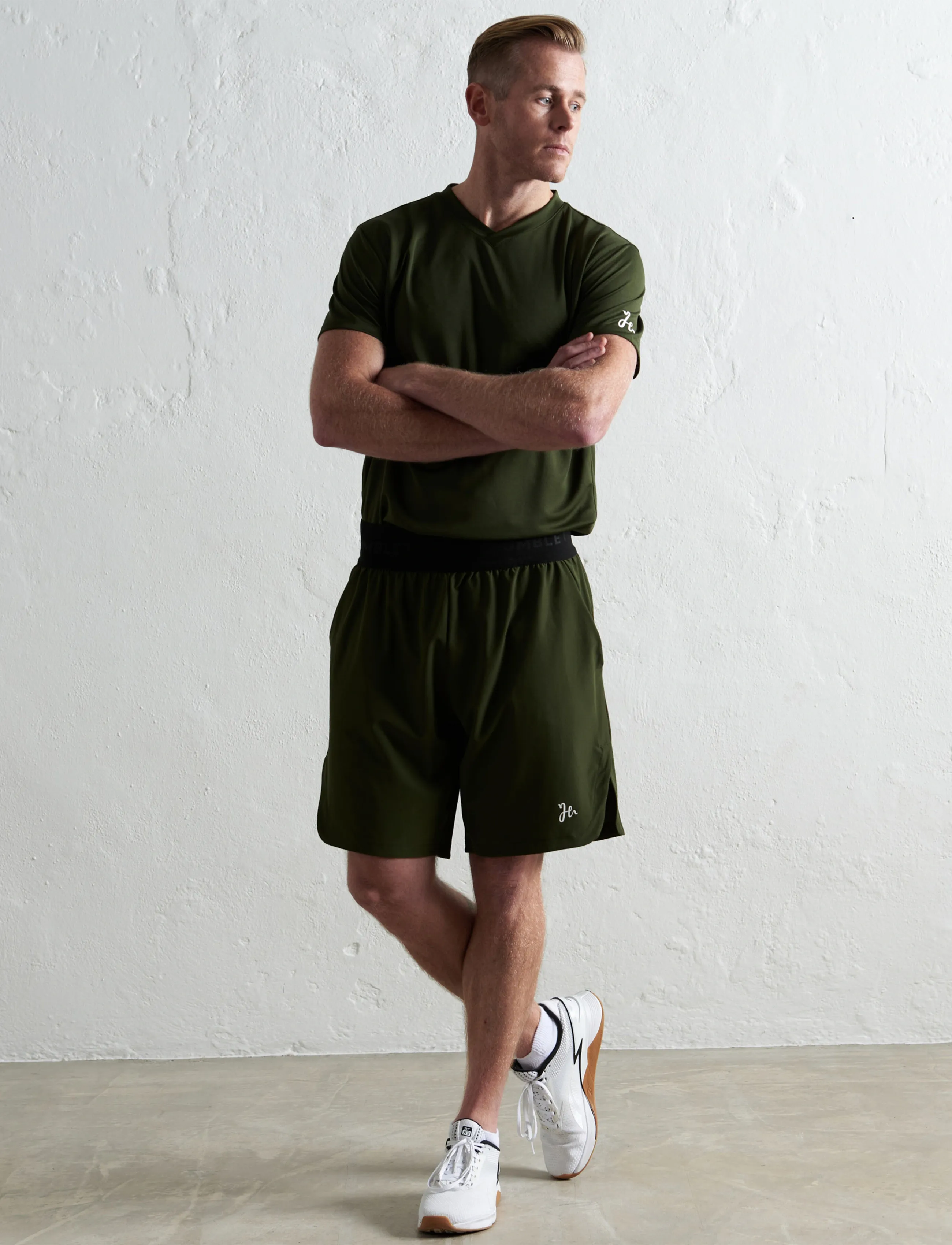 Humbleton - John Loose Fit Shorts - træningsshorts - army green - 4