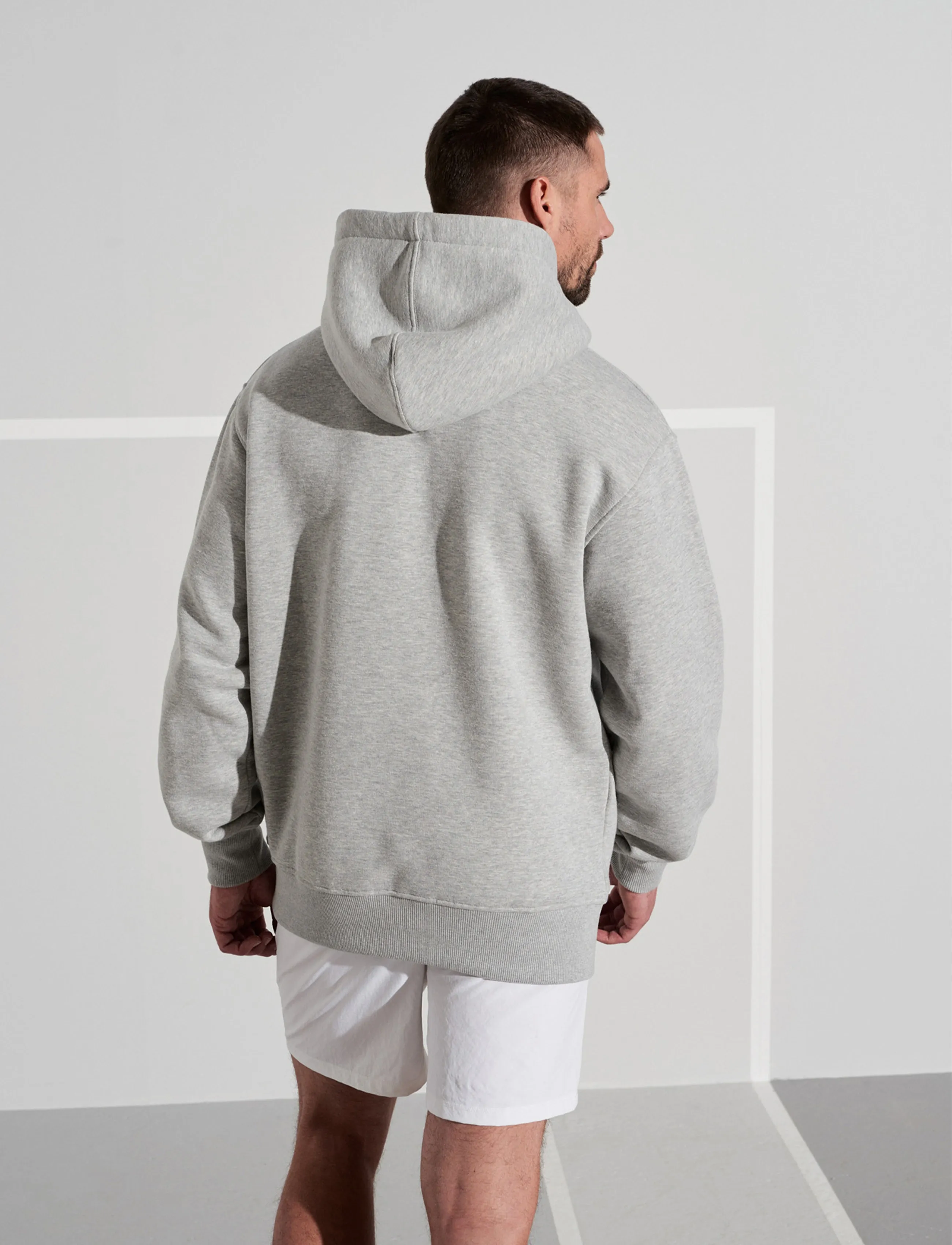 Humbleton - Denver H Embroidered Hoodie - grey melange - 3