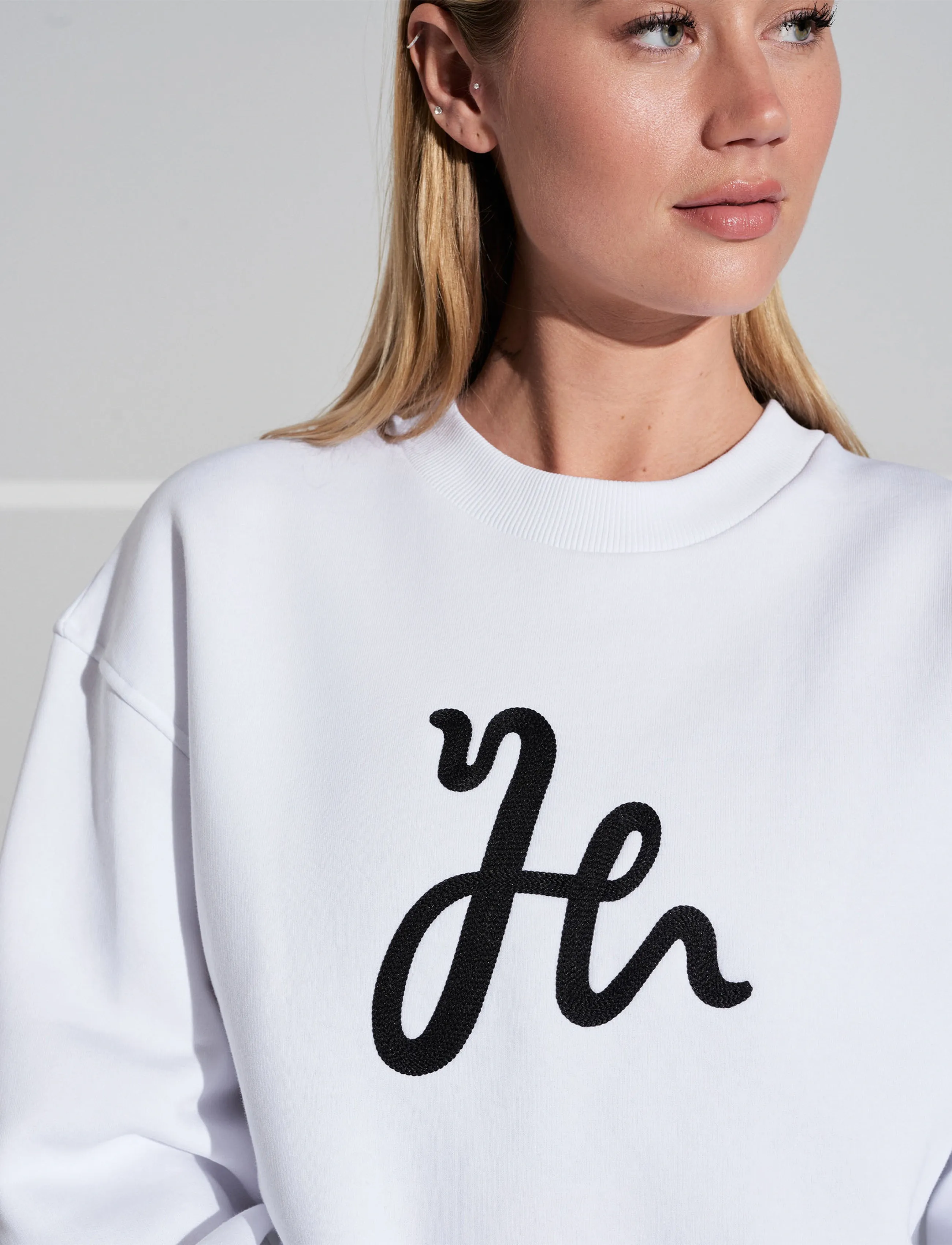 Humbleton - Hayes H Embroidered Sweatshirt - herren - white - 5
