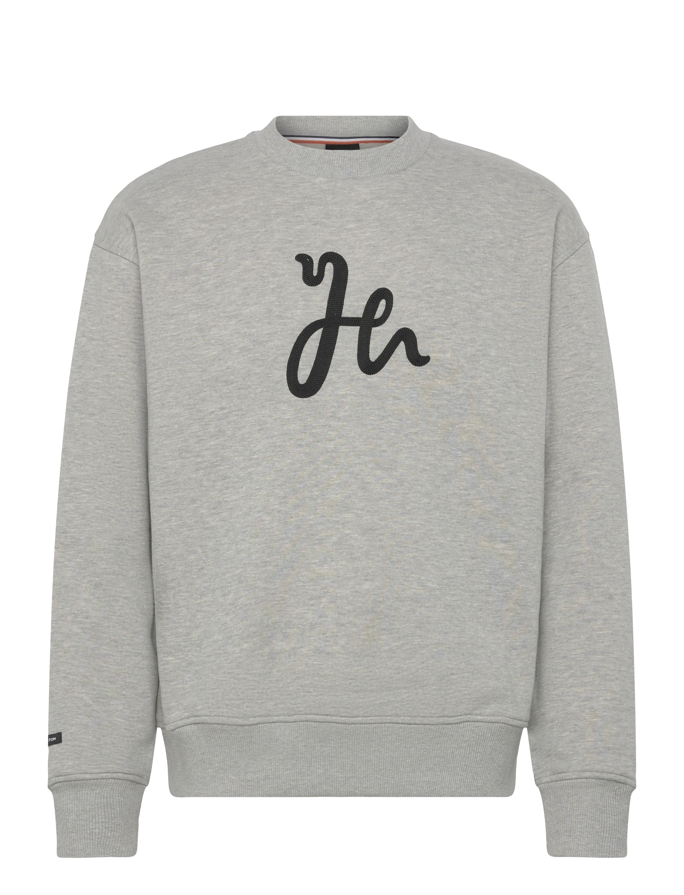 Humbleton Hayes H Embroidered Sweatshirt - Sweatshirts - GREY MELANGE / grey