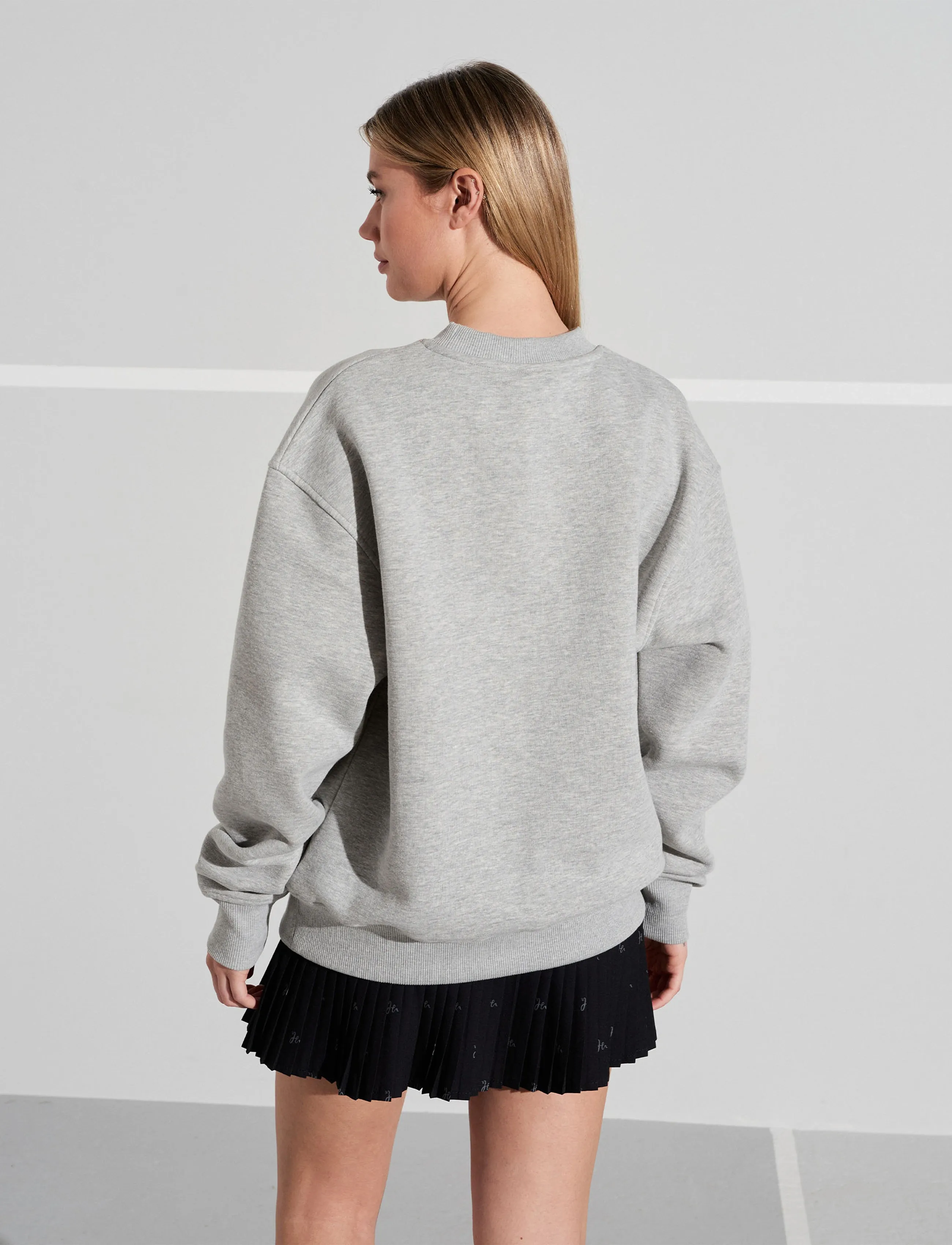 Humbleton - Hayes H Embroidered Sweatshirt - kvinder - grey melange - 4