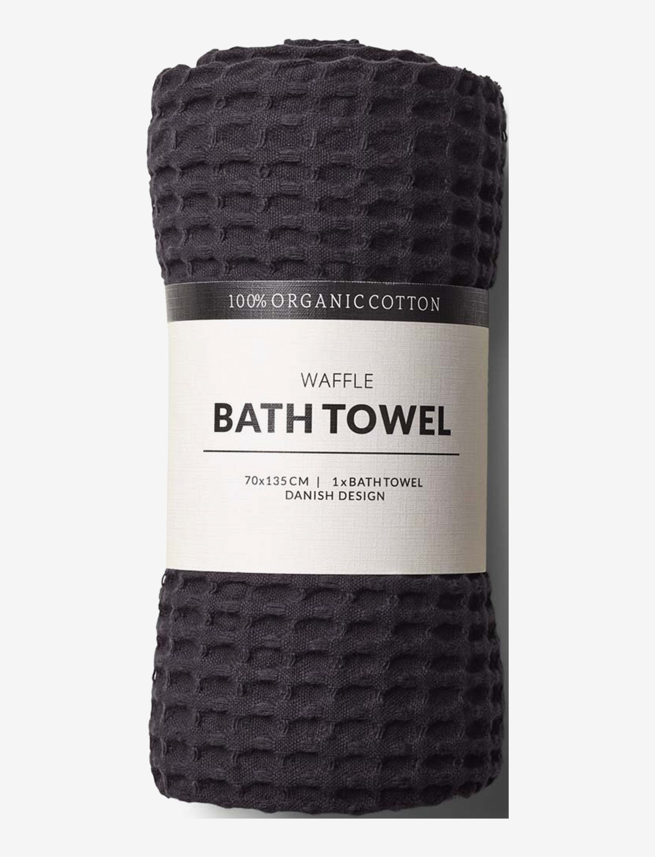 Humdakin - Waffle Bath Towels - handdukar & badlakan - coal - 0