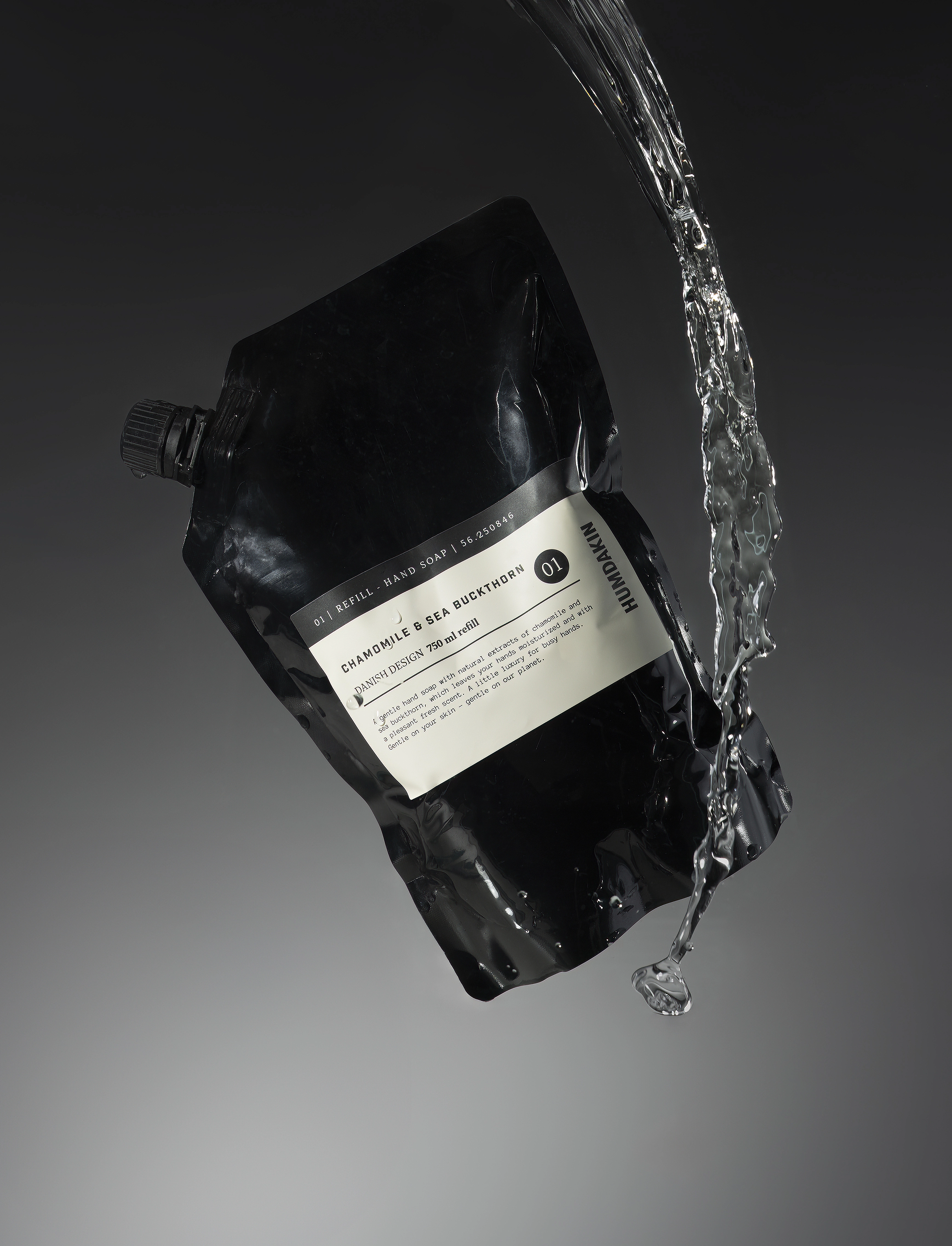 Humdakin 01 - Hand Soap - 750 ml Refill, 750 ml, Black, Håndsæbe > Håndvask Refill, Dame