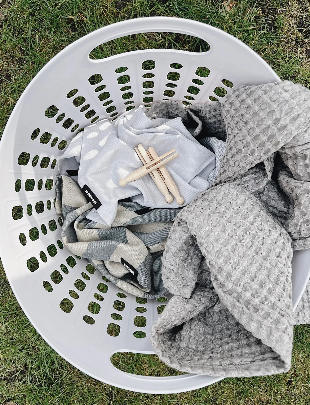 Humdakin - Laundry Basket - Recyclable plastic - wasmanden - blue glass - 3