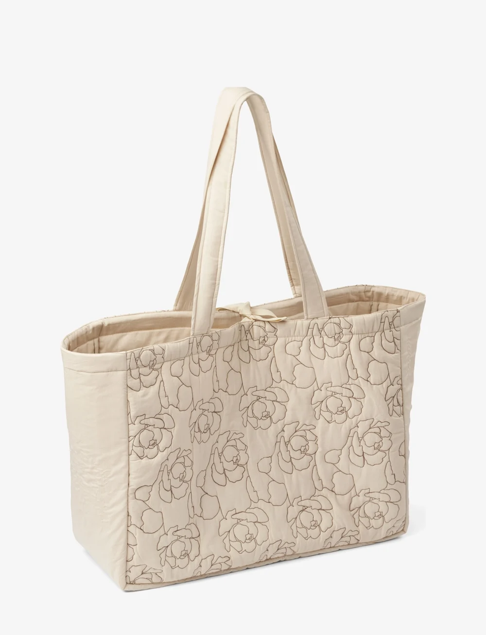 Humdakin - Maxi Tote Bag - tote bags - light stone - peony quilt - 1