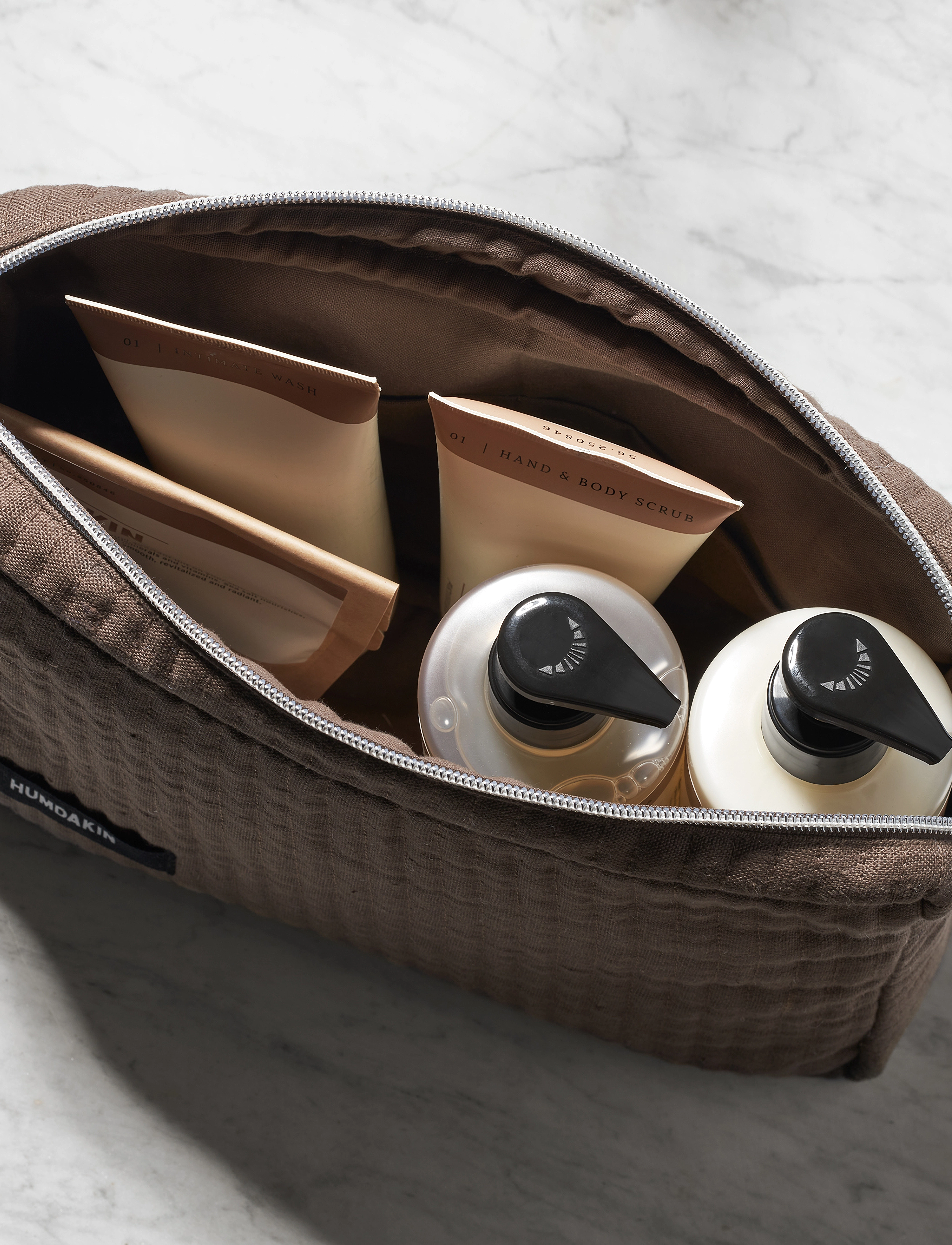 Humdakin Linen Toiletry Bag - Kulturtaschen - WALDORF / brown