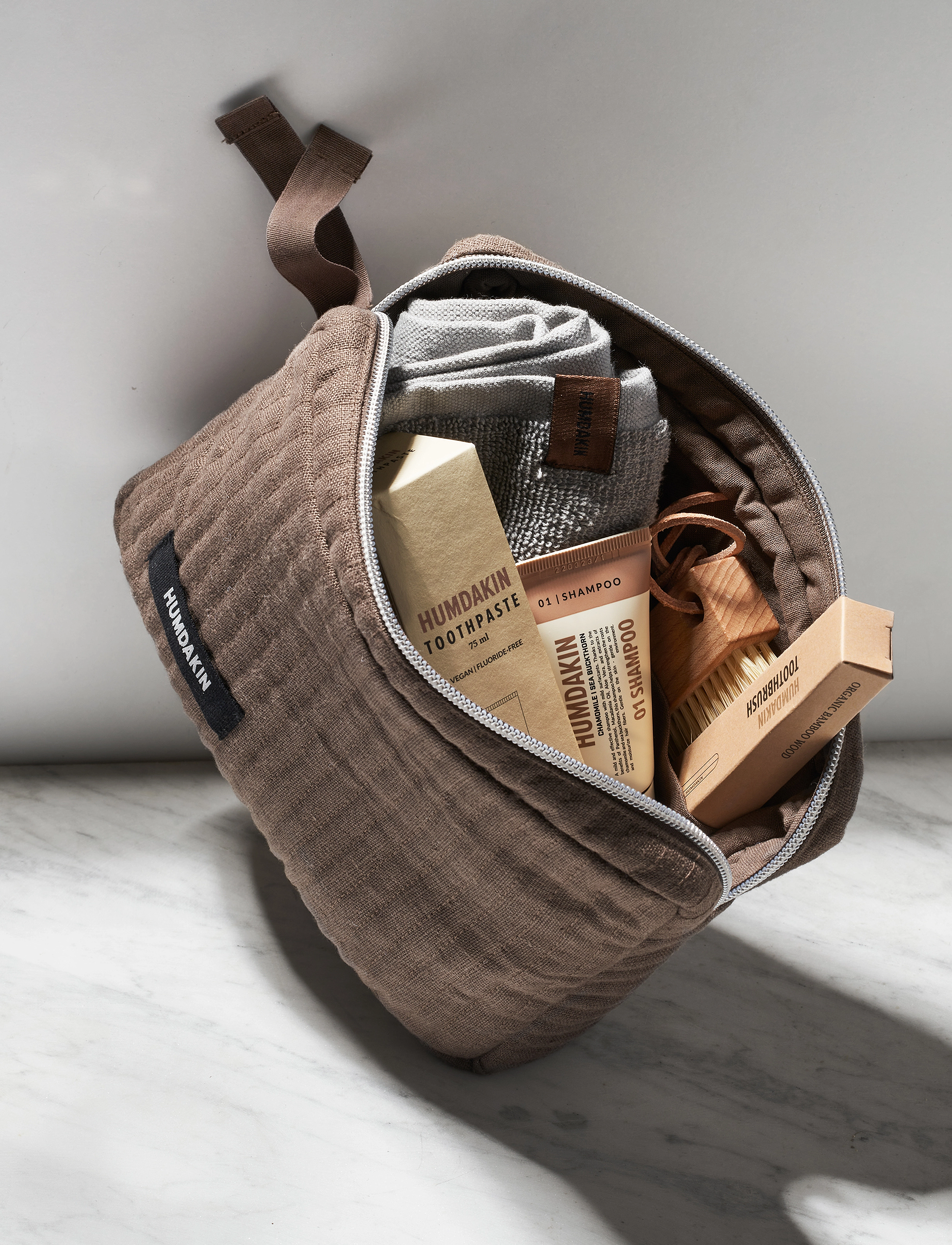 Humdakin Linen Cosmetic Bag, One Size, Makeup, Braun - Makeup Bags, Beauty