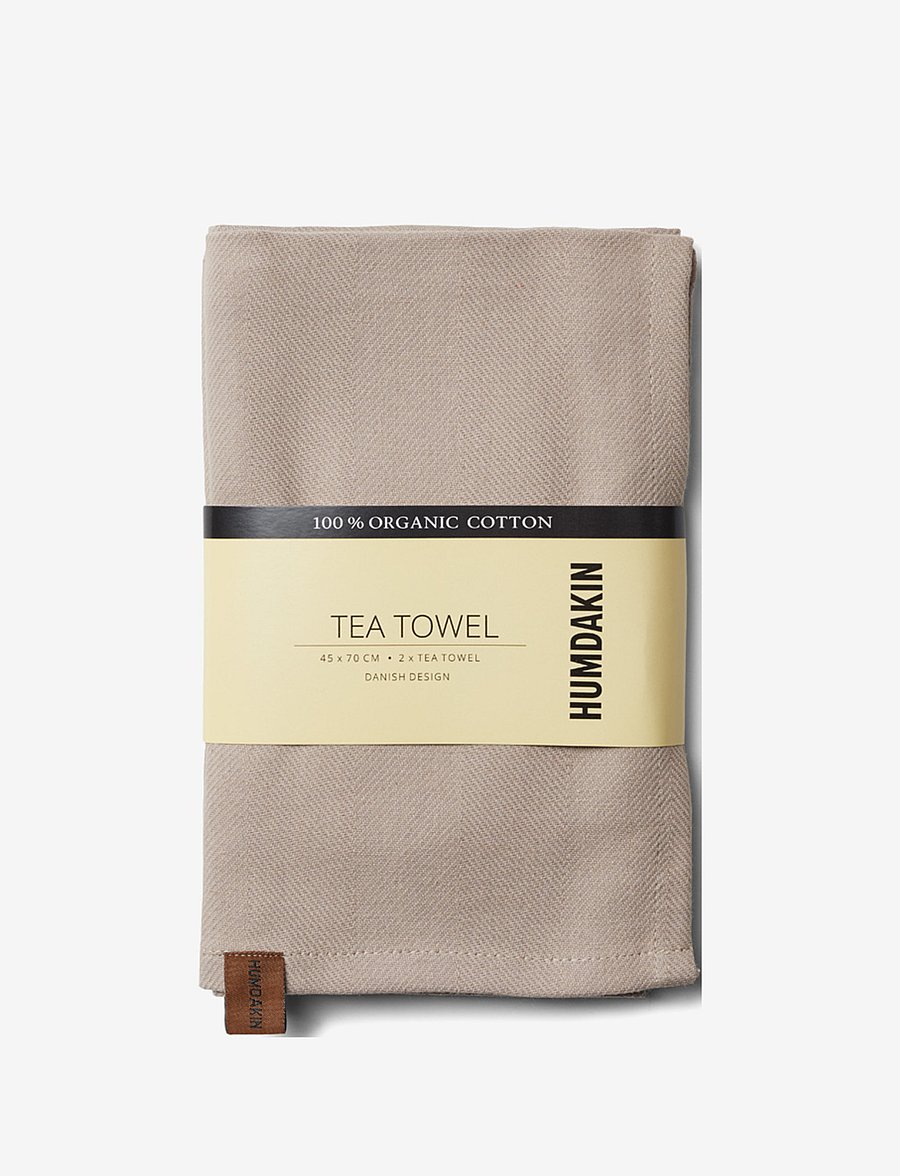 Humdakin - Organic Tea Towel - 2 pack - köögirätikud - light stone - 1