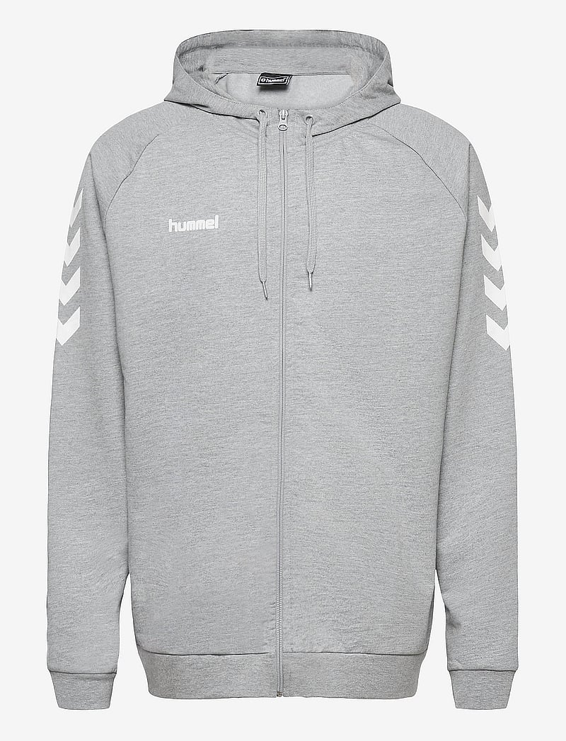 Hummel Hmlgo Cotton Zip - Felpa Con Cappuccio E Cerniera Per Donna, Colletto A Tunnel, Chevrons Sportivi