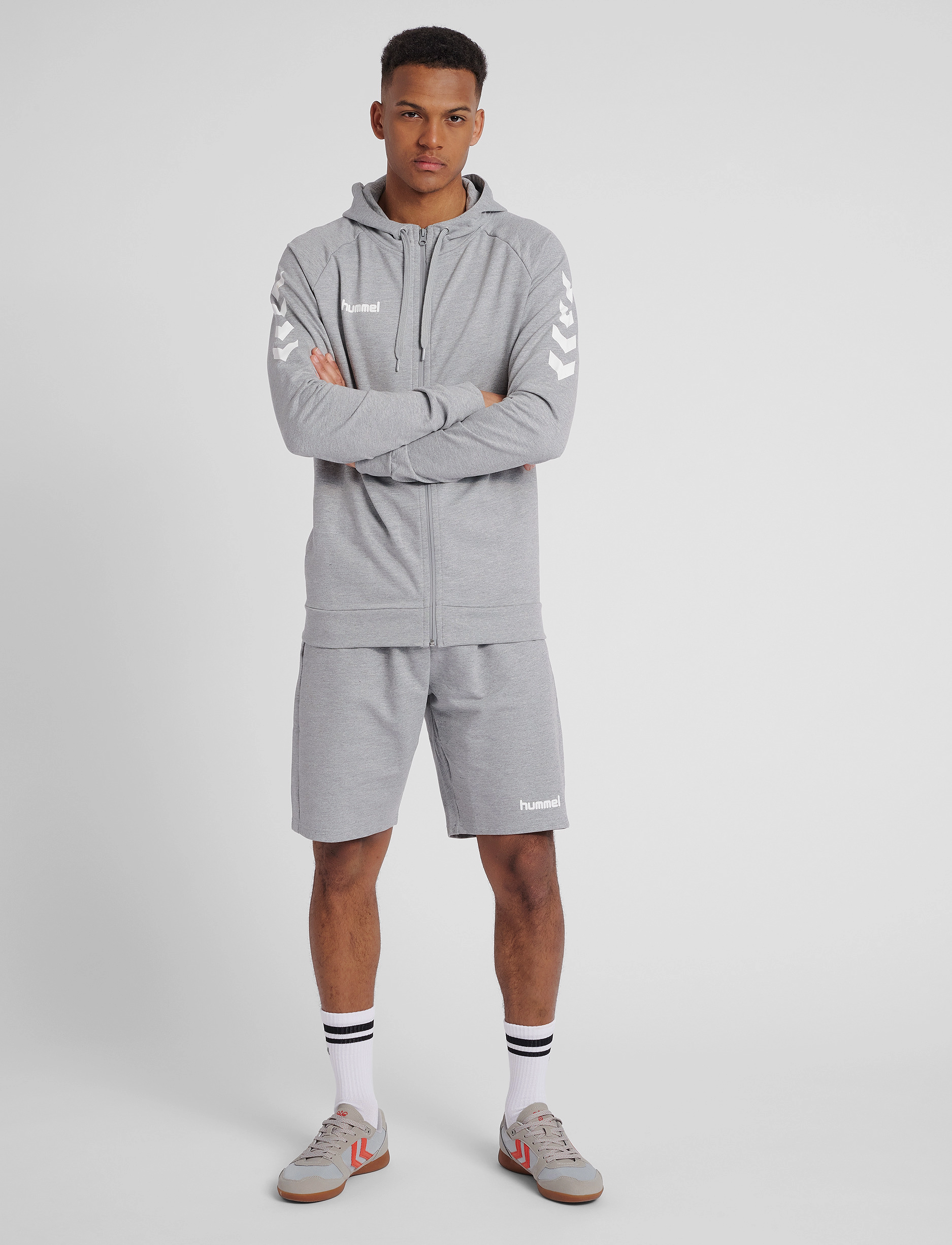Hummel - HMLGO COTTON ZIP HOODIE - grey melange - 3