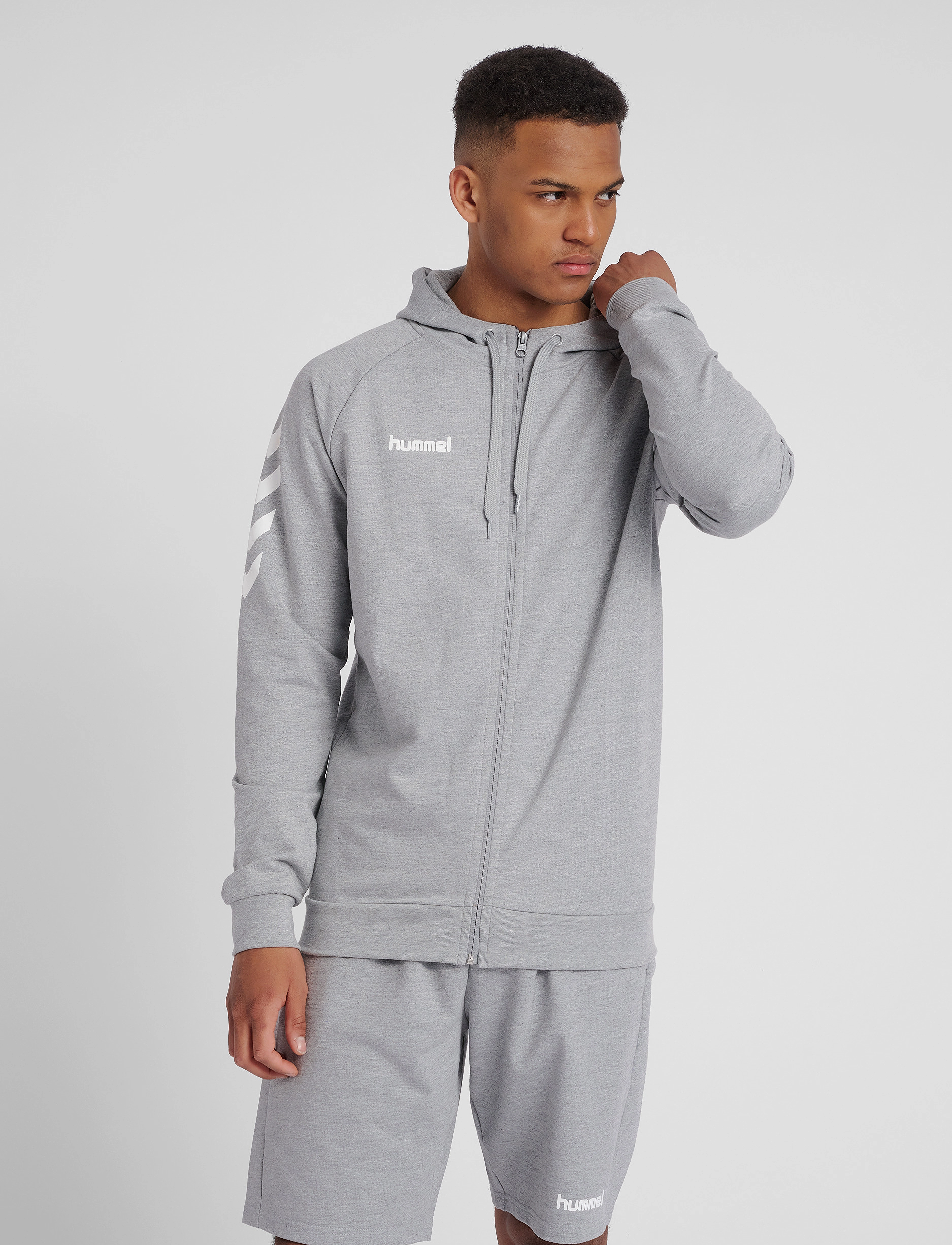 Hummel - HMLGO COTTON ZIP HOODIE - grey melange - 4