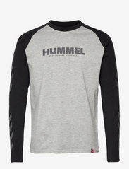 Hummel - hmlLEGACY BLOCKED T-SHIRT L/S - najniższe ceny - grey melange - 0