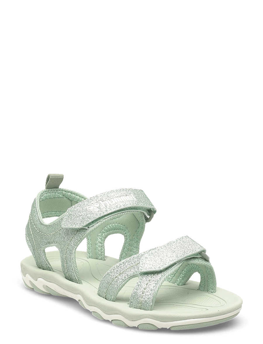 Hummel - SANDAL GLITTER JR - schuhe - frosty green - 0