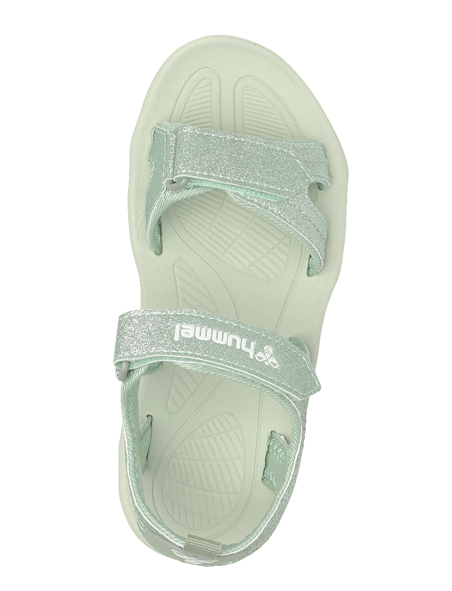 Hummel - SANDAL GLITTER JR - schuhe - frosty green - 3