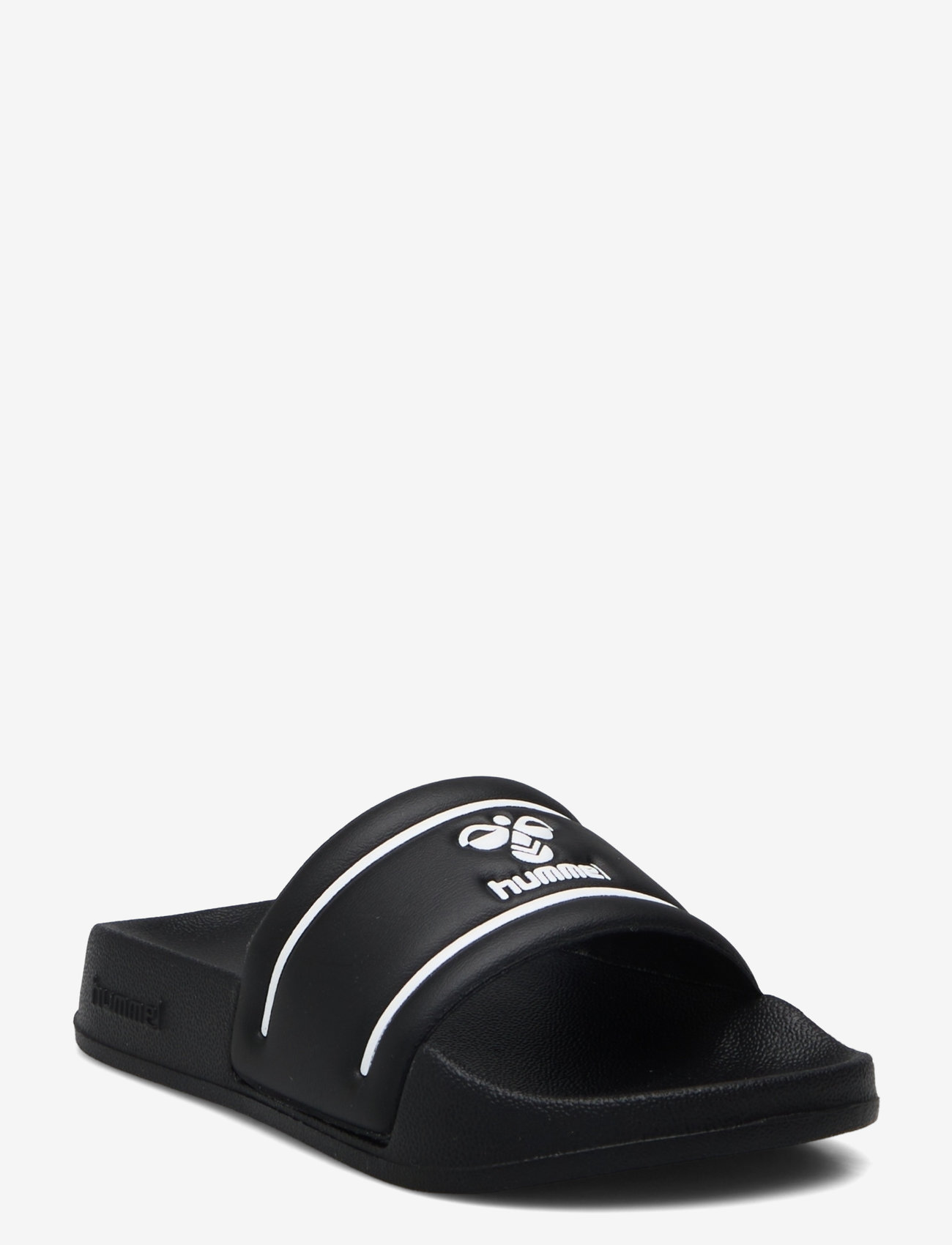 Hummel - POOL SLIDE JR - badtofflor - black/white - 0