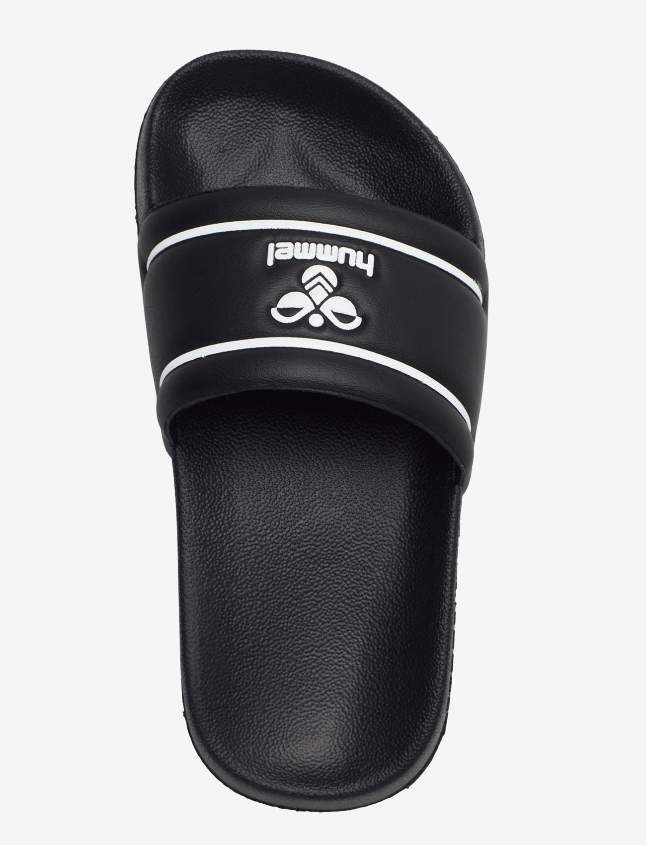Hummel - POOL SLIDE JR - badtofflor - black/white - 3