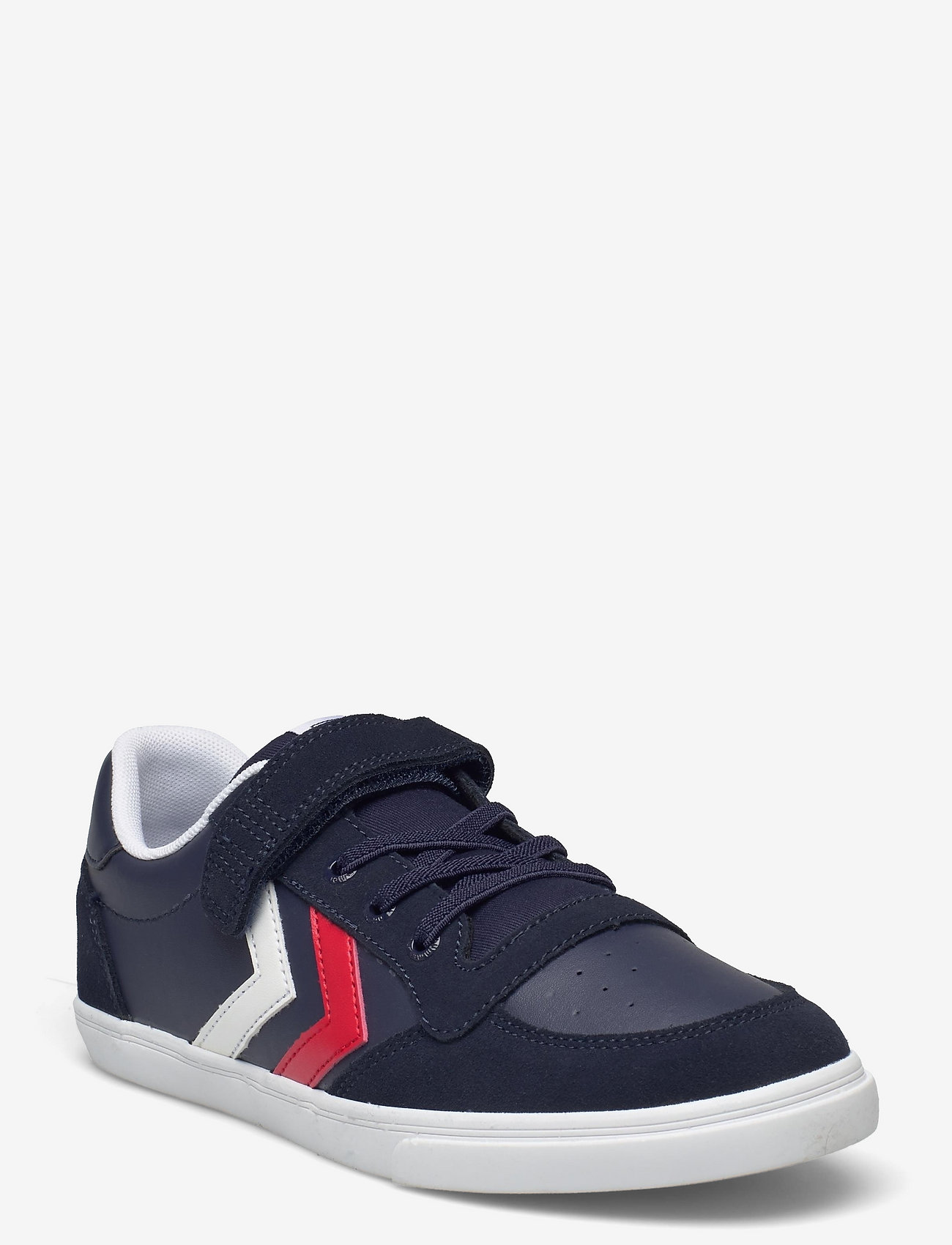 Hummel - SLIMMER STADIL LEATHER LOW JR - låga sneakers - peacoat - 0