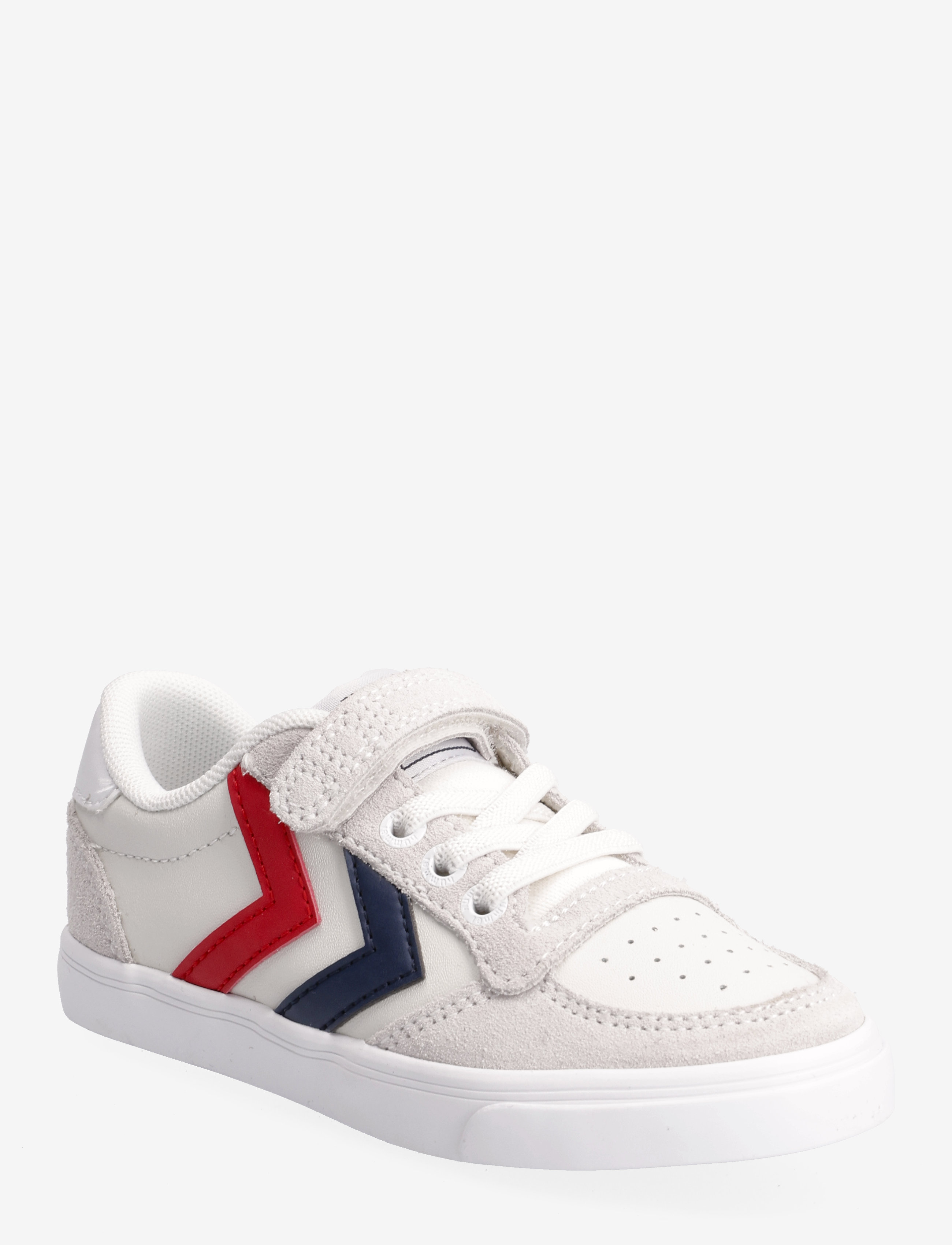 Hummel SLIMMER STADIL LEATHER LOW JR - Skor - WHITE / white