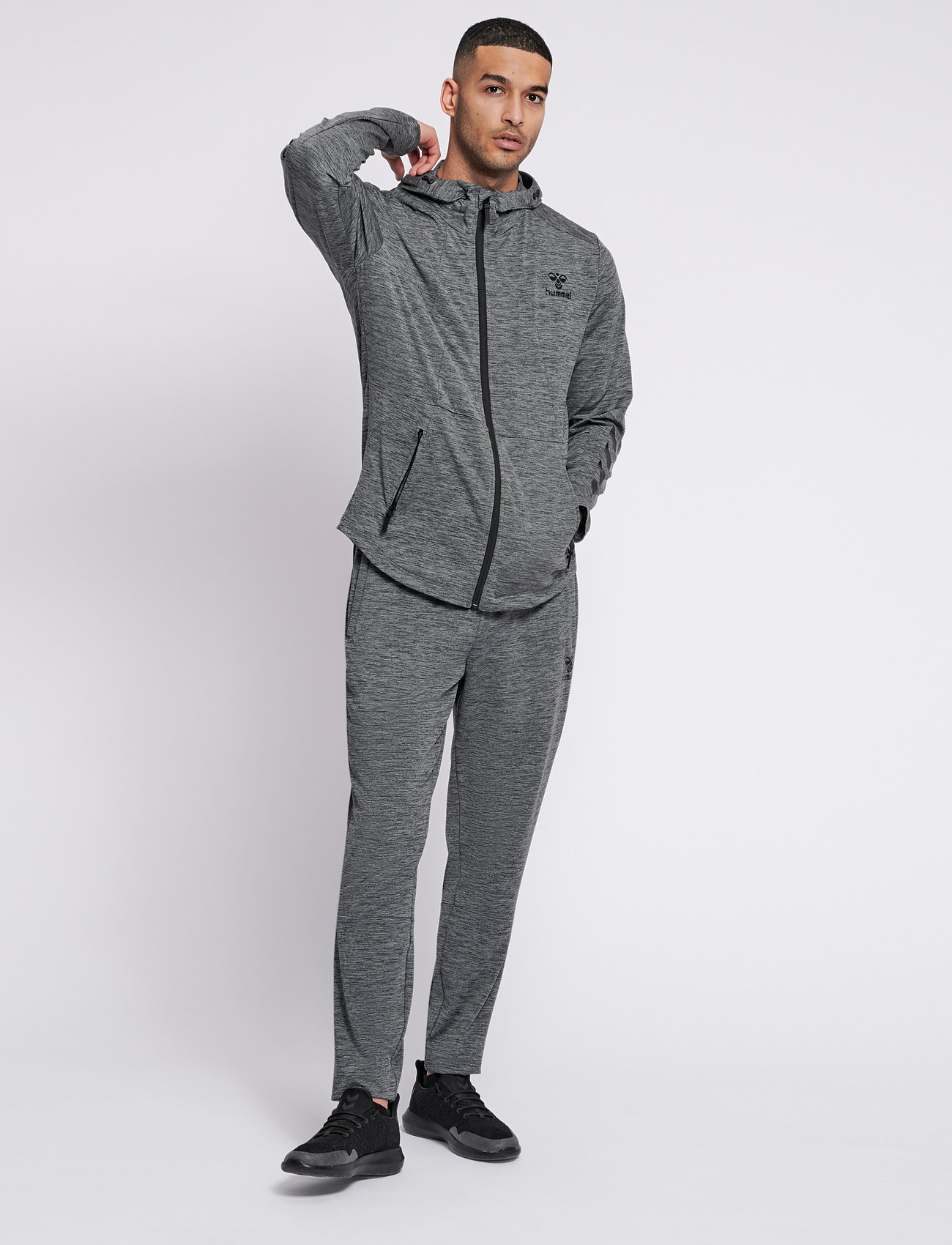 Hummel - hmlASTON ZIP HOODIE - dark grey melange - 4