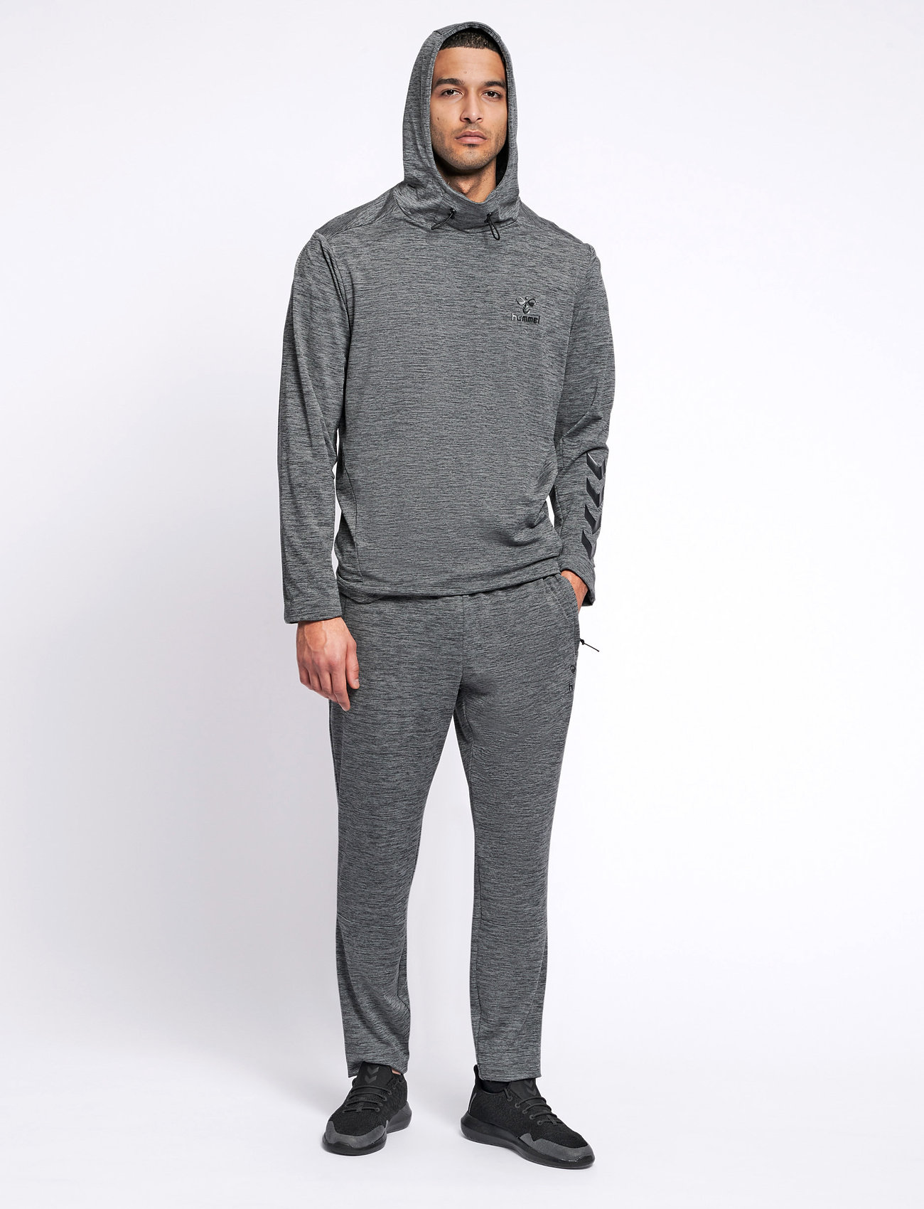 Hummel - hmlASTON HOODIE - dark grey melange - 4