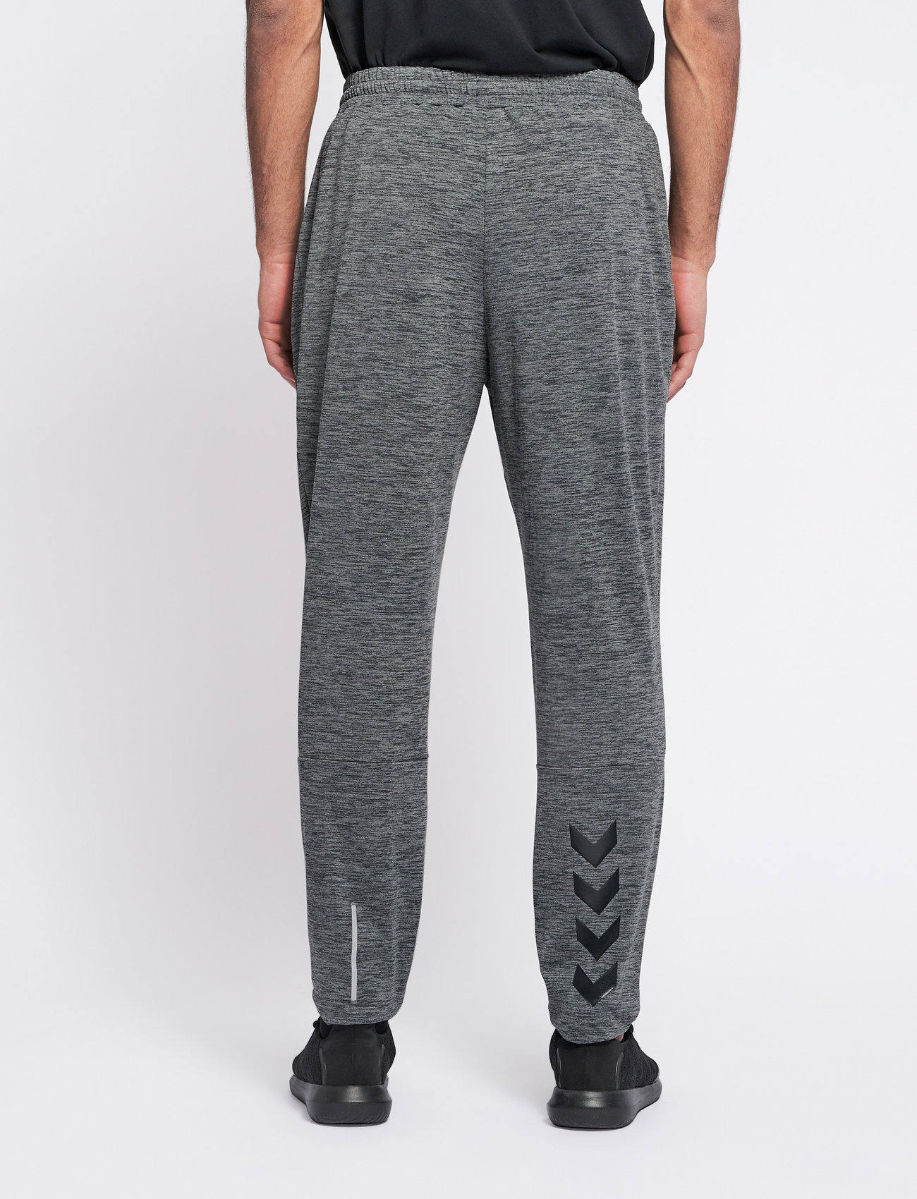 Hummel - hmlASTON TAPERED PANTS - dark grey melange - 4