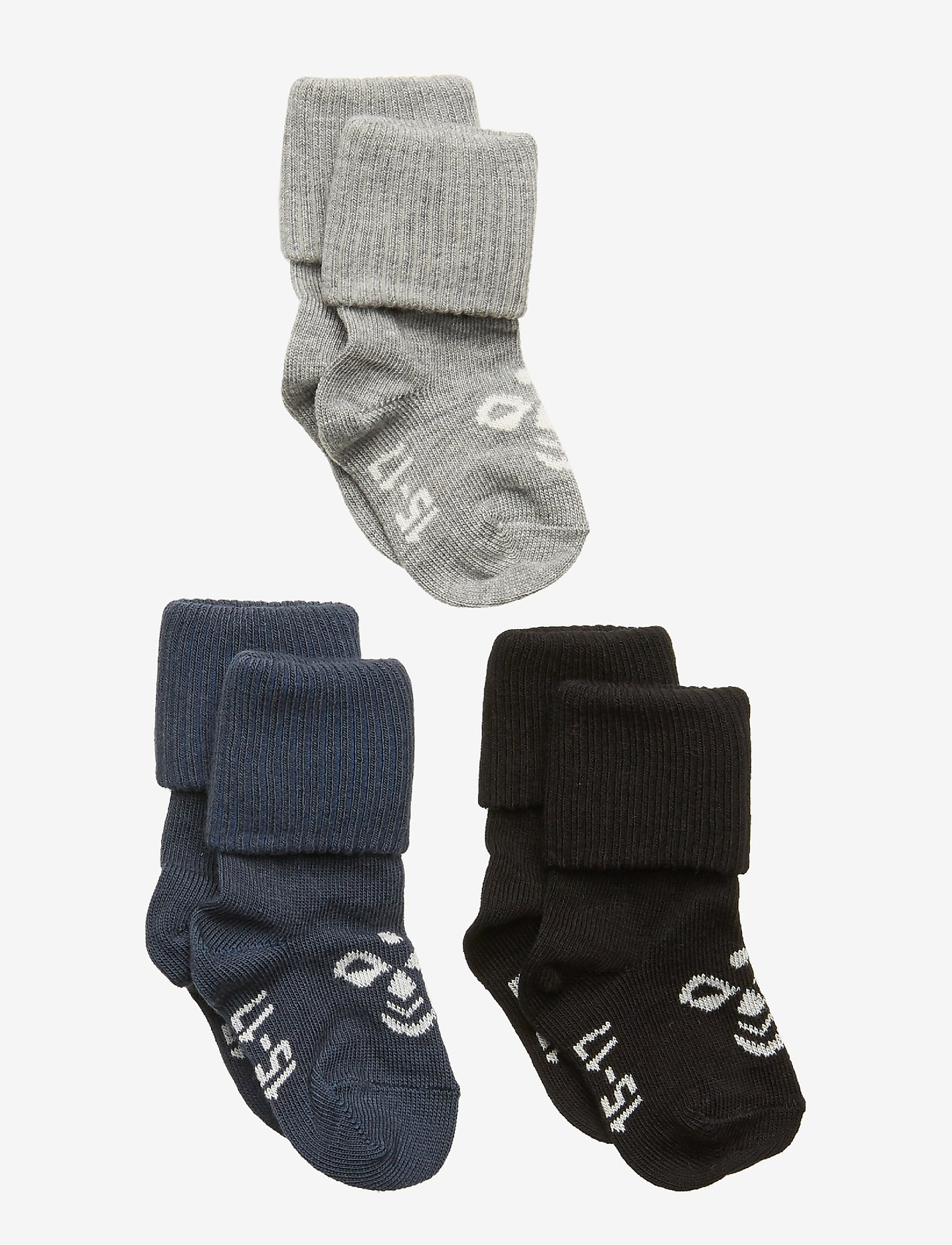 Hummel - SORA 3-PACK SOCK - babysokker - black/grey melange/blue nights - 0