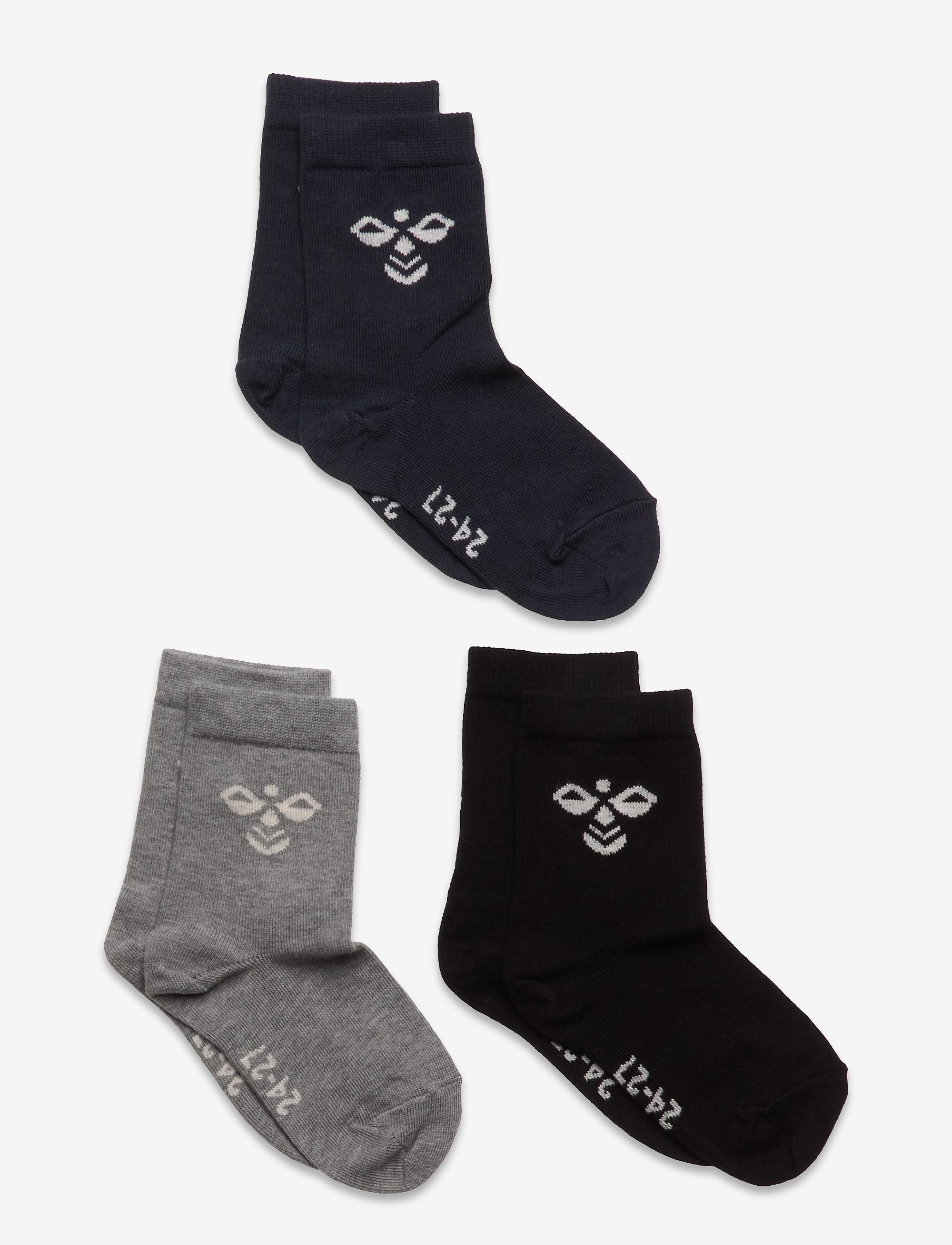 Hummel SUTTON 3-PACK SOCK - Riided - BLACK/GREY MELANGE/BLUE NIGHTS / blue