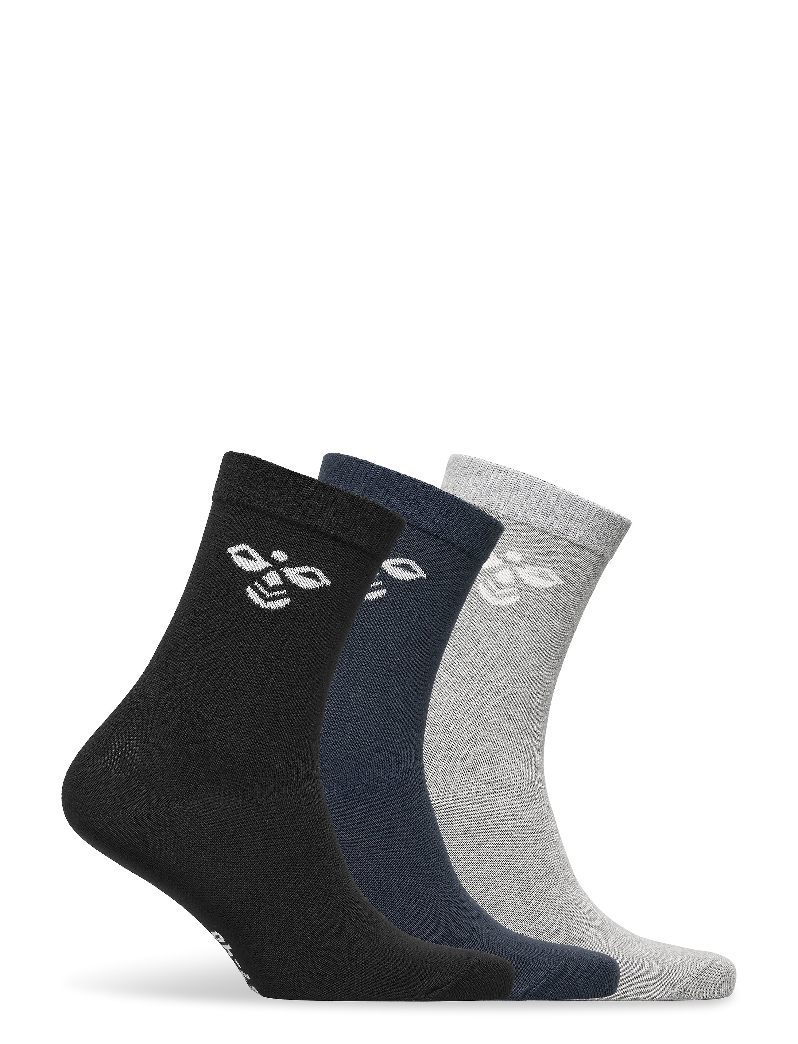 Hummel - SUTTON 3-PACK SOCK - socken & strumpfhosen - black/grey melange/blue nights - 1