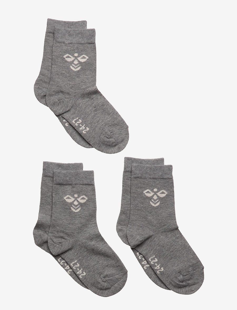 Hummel - SUTTON 3-PACK SOCK - strümpfe - grey melange - 0