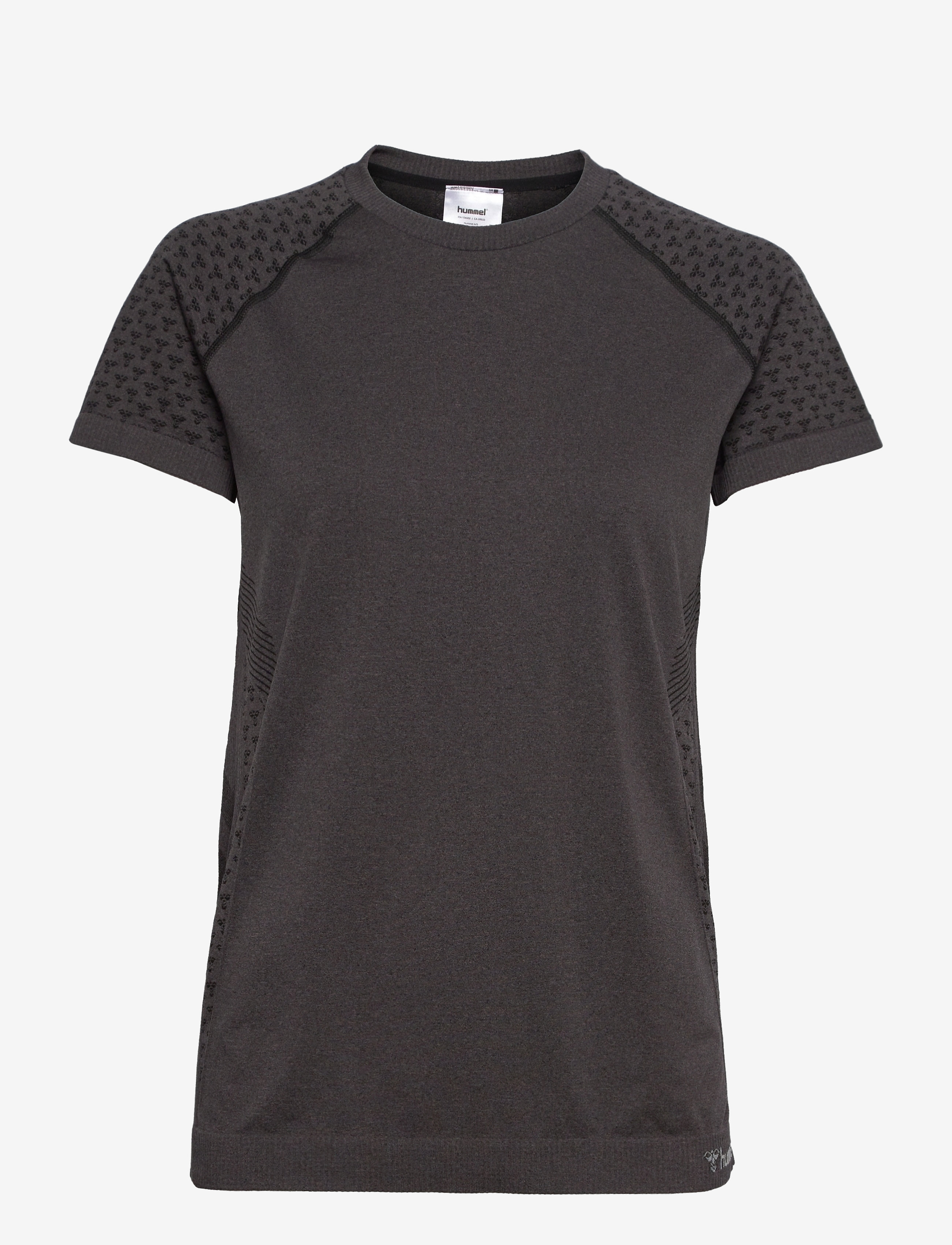 Hummel hmlCI SEAMLESS T-SHIRT - Tøj - BLACK MELANGE / brown