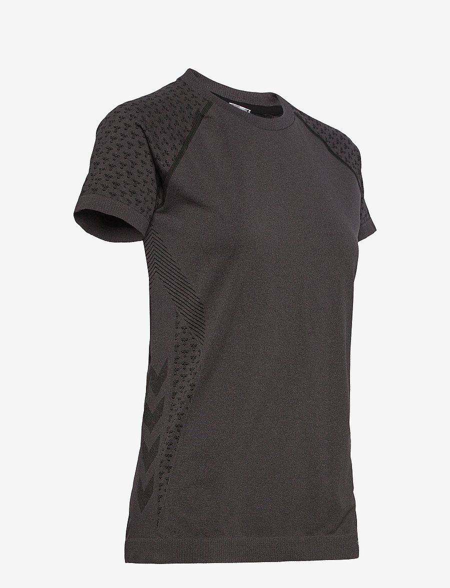 Hummel - hmlCI SEAMLESS T-SHIRT - t-shirty - black melange - 4