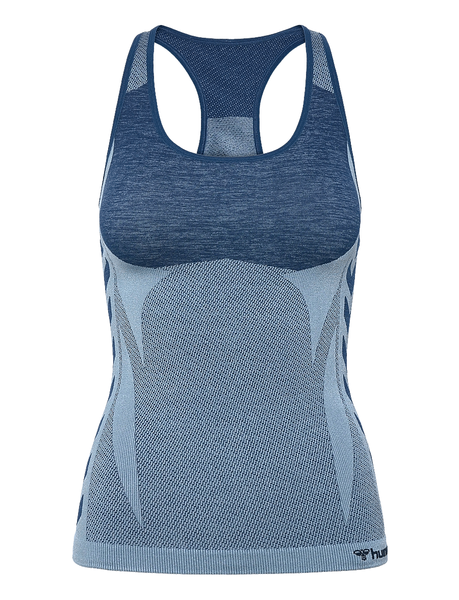Hummel - hmlCLEA SEAMLESS TOP - tank tops - navy peony/faded denim - 0