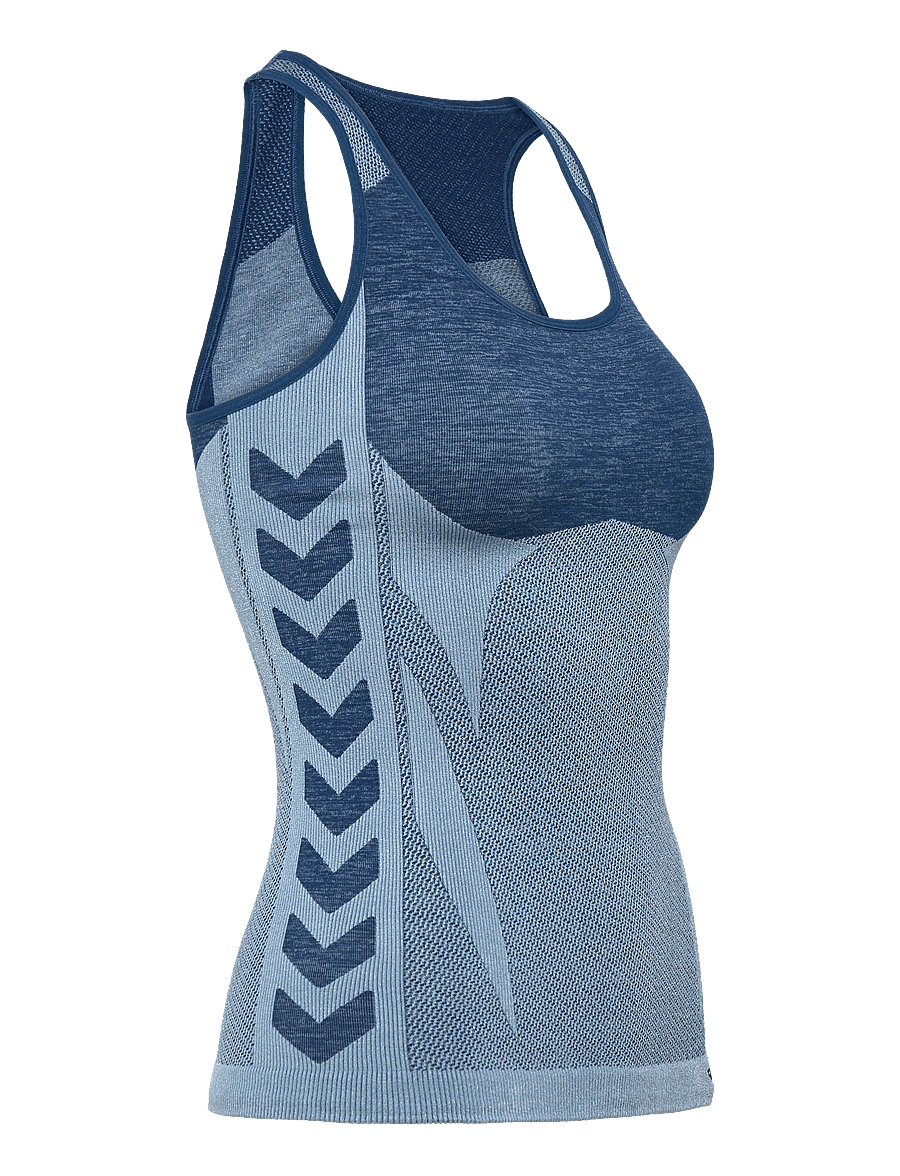 Hummel - hmlCLEA SEAMLESS TOP - tank tops - navy peony/faded denim - 3