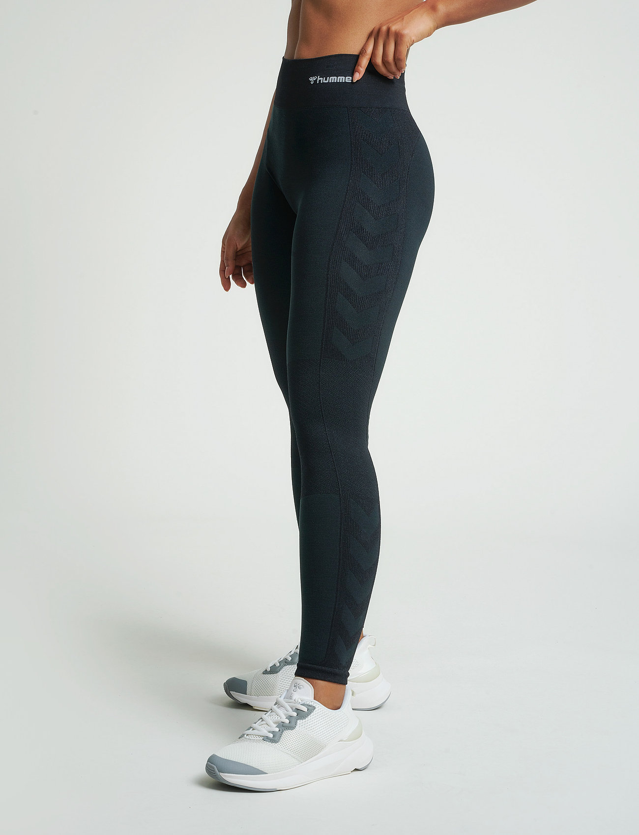 Hummel Hmlclea Seamless Mid Waist Tights, S, Black, Løbetræningstights > Sømløse Tights, Dame