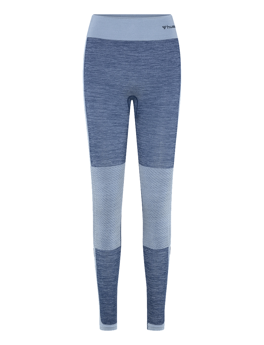 Hummel - hmlCLEA SEAMLESS MID WAIST TIGHTS - Õmblusteta retuusid - navy peony/faded denim - 0