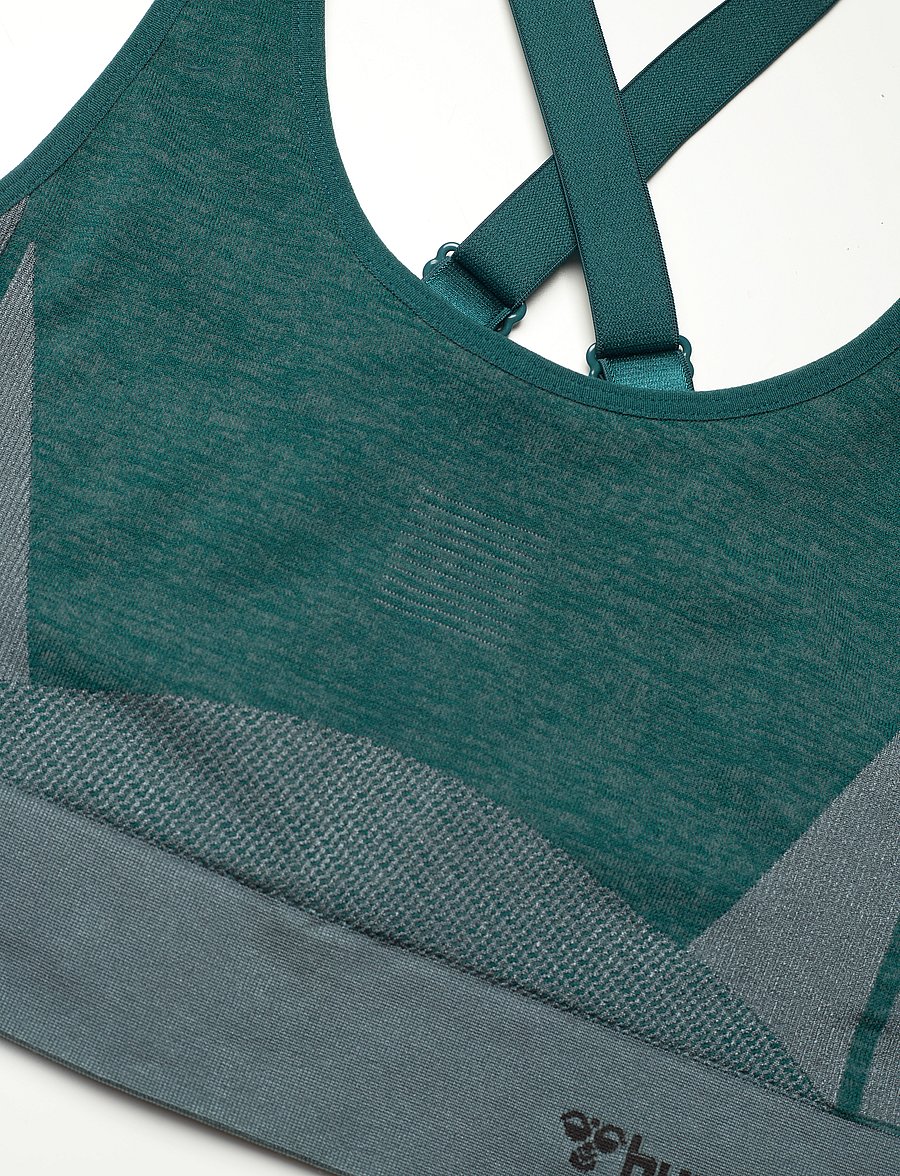 Hummel - hmlCLEA SEAMLESS SPORTS TOP - mittlerer halt - dark sea - 4