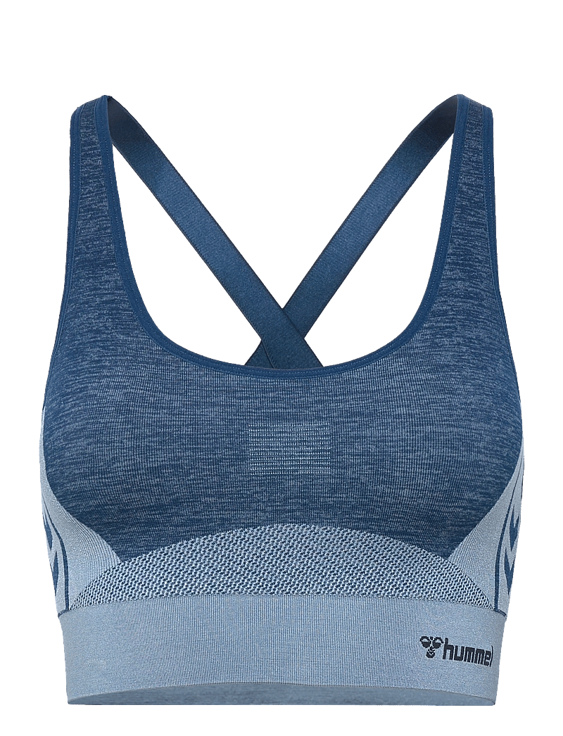 Hummel - hmlCLEA SEAMLESS SPORTS TOP - medium støtte - navy peony/faded denim - 0