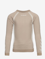 Hummel - hmlSPIN SEAMLESS T-SHIRT L/S - topy sportowe - simply taupe - 0