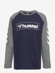 Hummel - hmlBOX T-SHIRT L/S - ilgomis rankovėmis - black iris - 0
