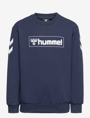 Hummel - hmlBOX SWEATSHIRT - medvilniniai megztiniai ir džemperiai su gobtuvu - black iris - 0