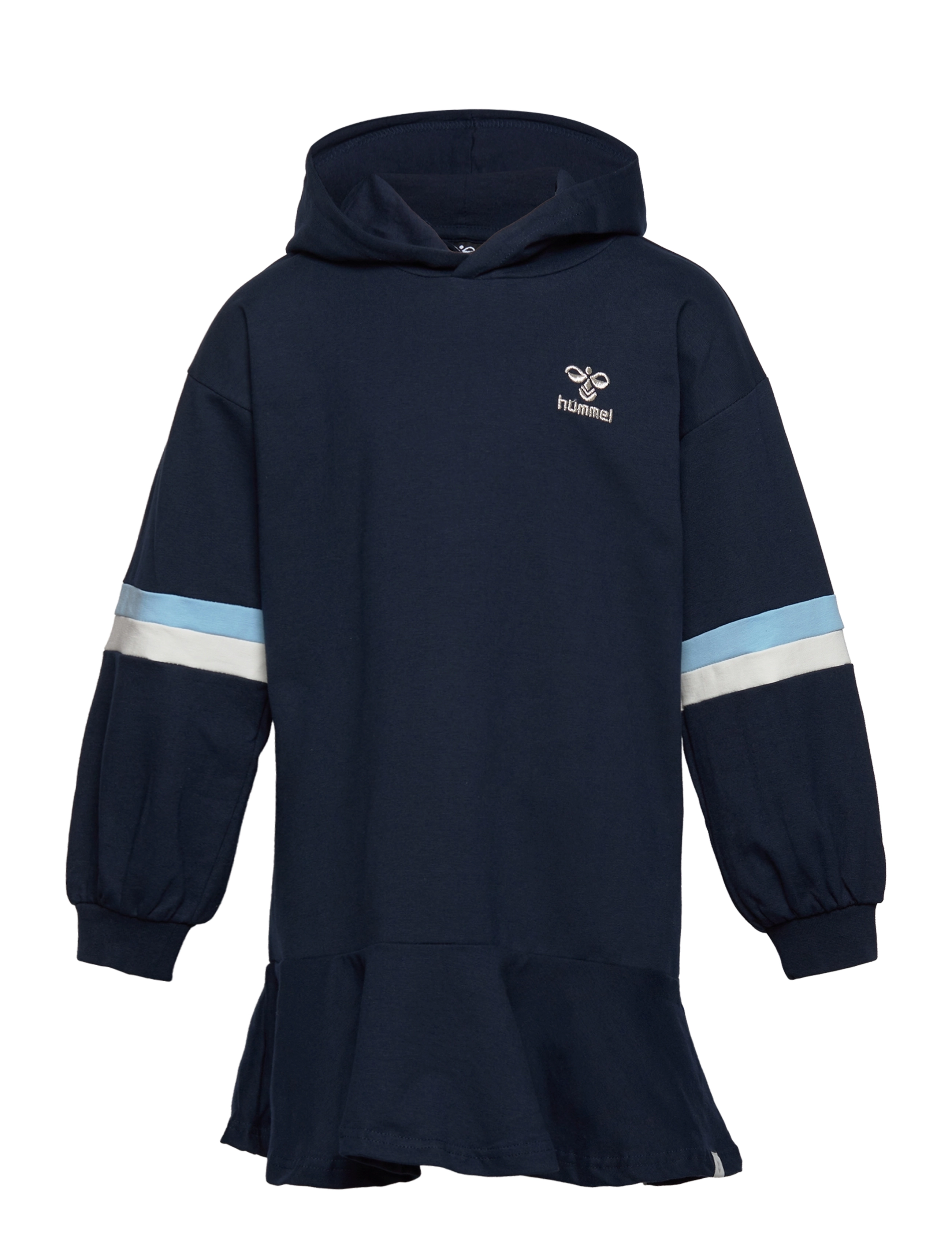 Hummel Hmlbeverly Hoodie Dress, 110, Casual Dresses, Blau - Long-sleeved Kinder