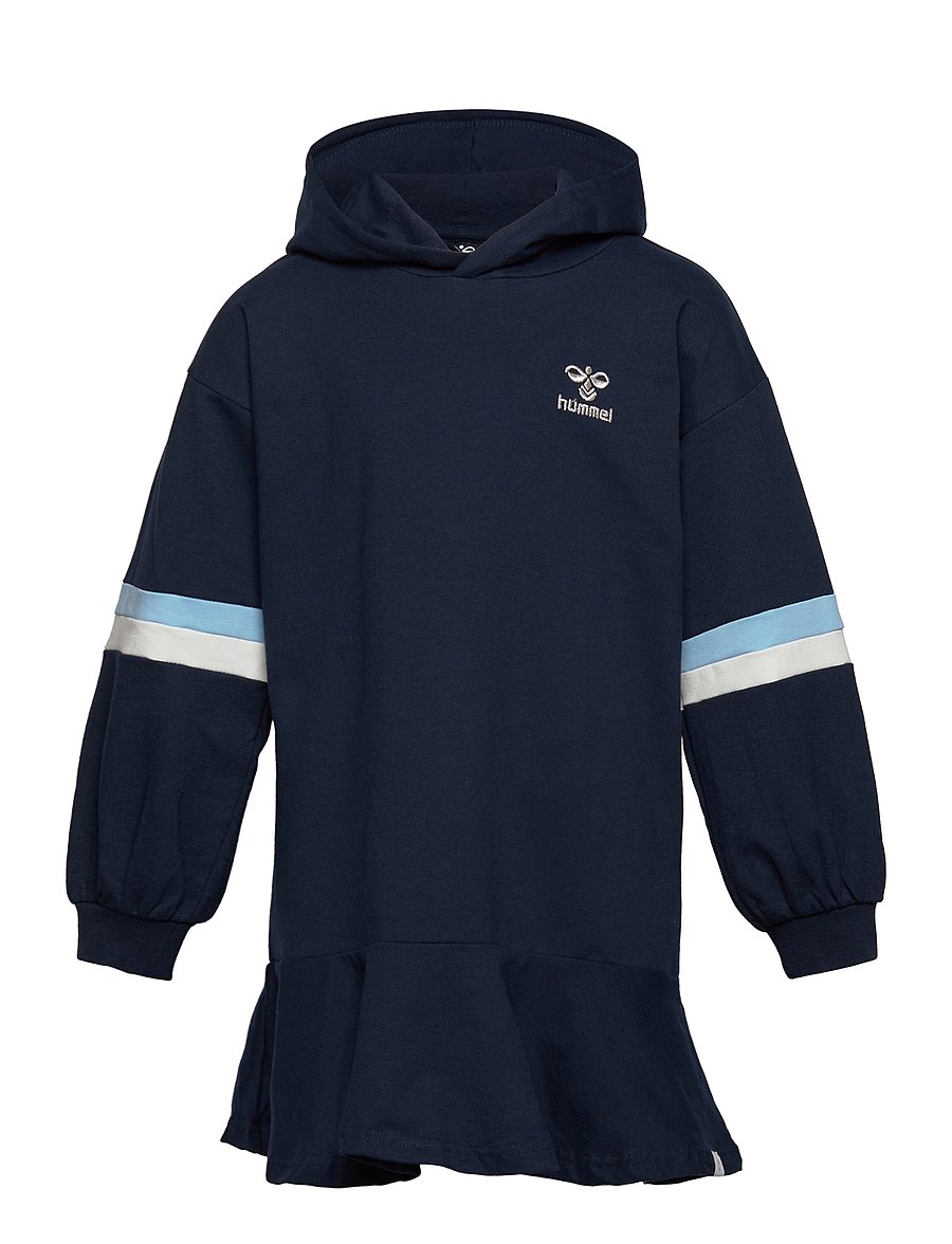Hummel - hmlBEVERLY HOODIE DRESS - langærmede hverdagskjoler - black iris - 0