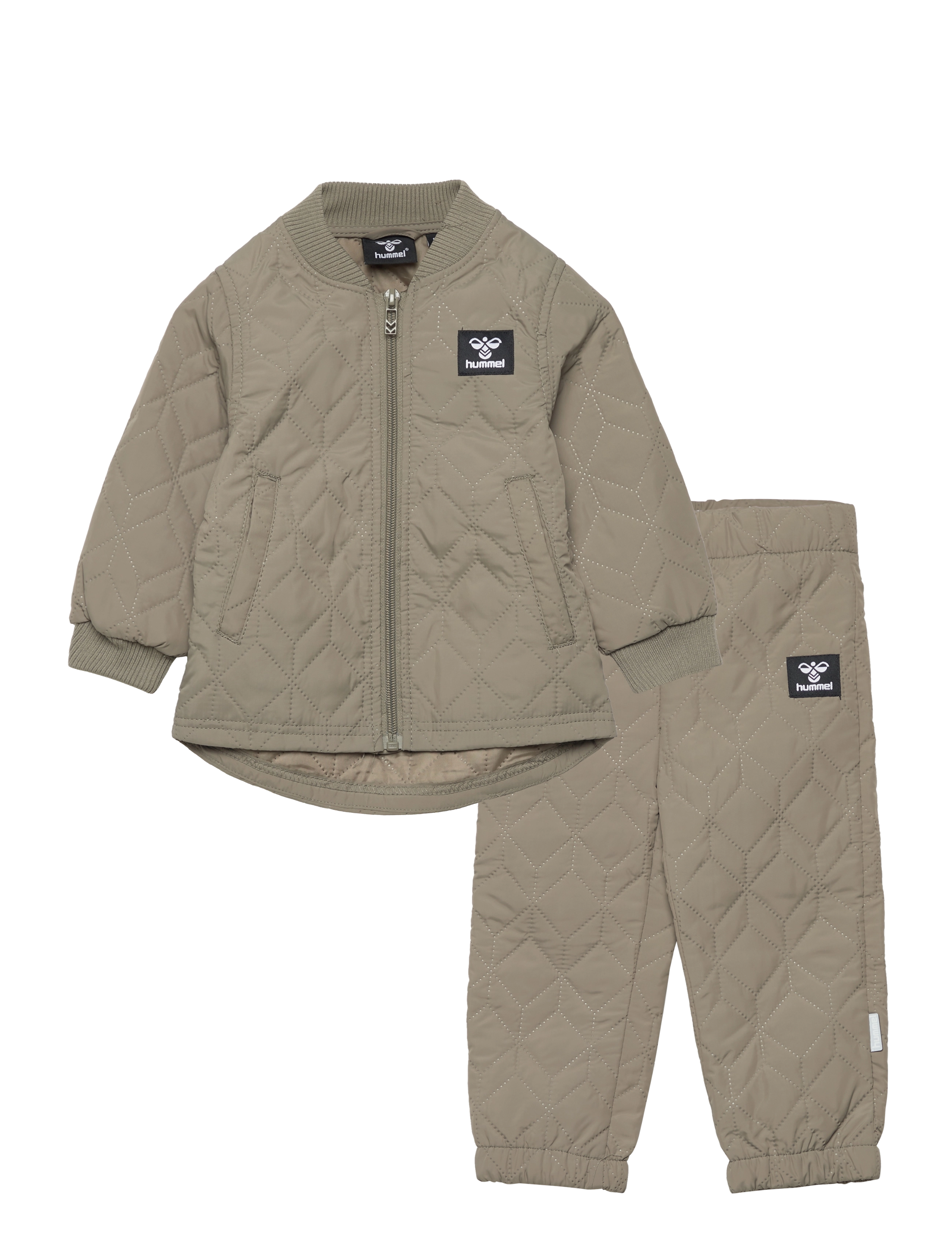 Hummel Hmlsobi Mini Thermoset, Børn, Børne Quiltet Termosæt, Kakigrøn, Str: 98